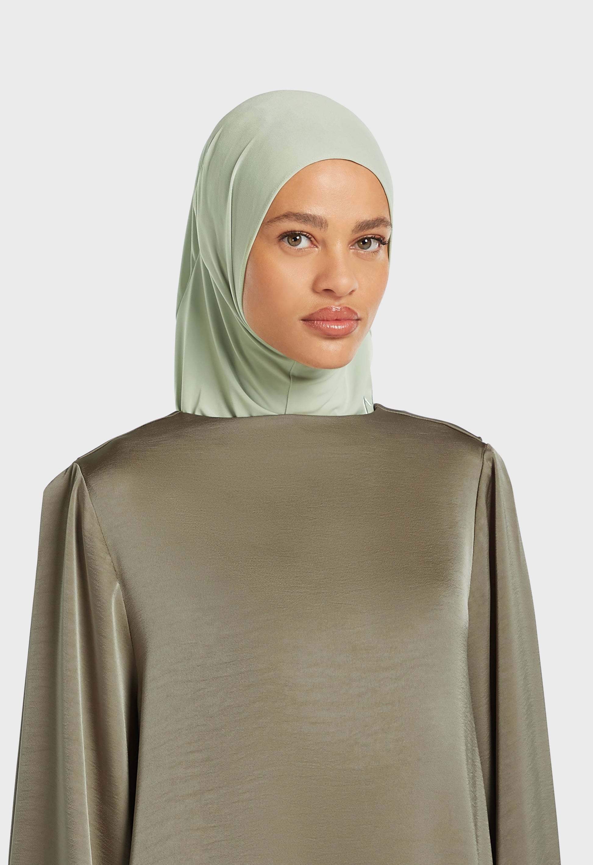 Hijab en jersey haut de gamme | Gris aqua