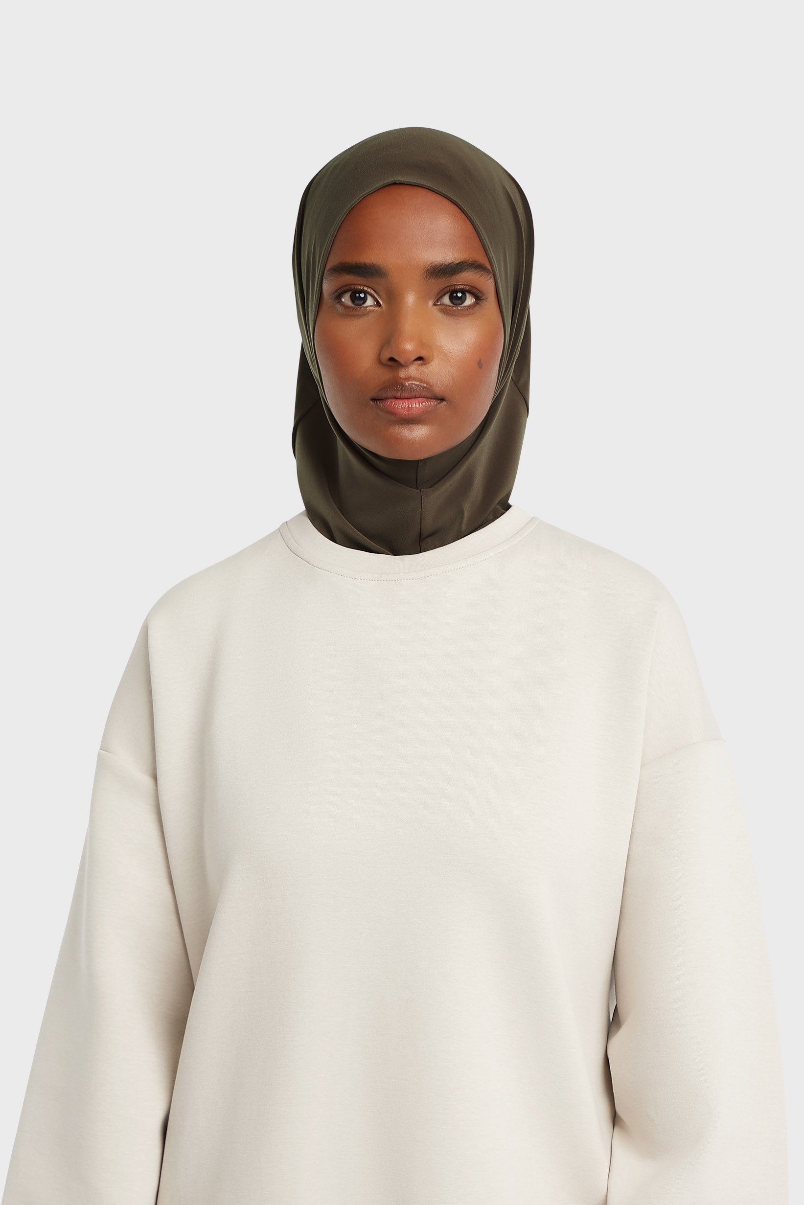 Hijab en jersey haut de gamme | Brun cendré