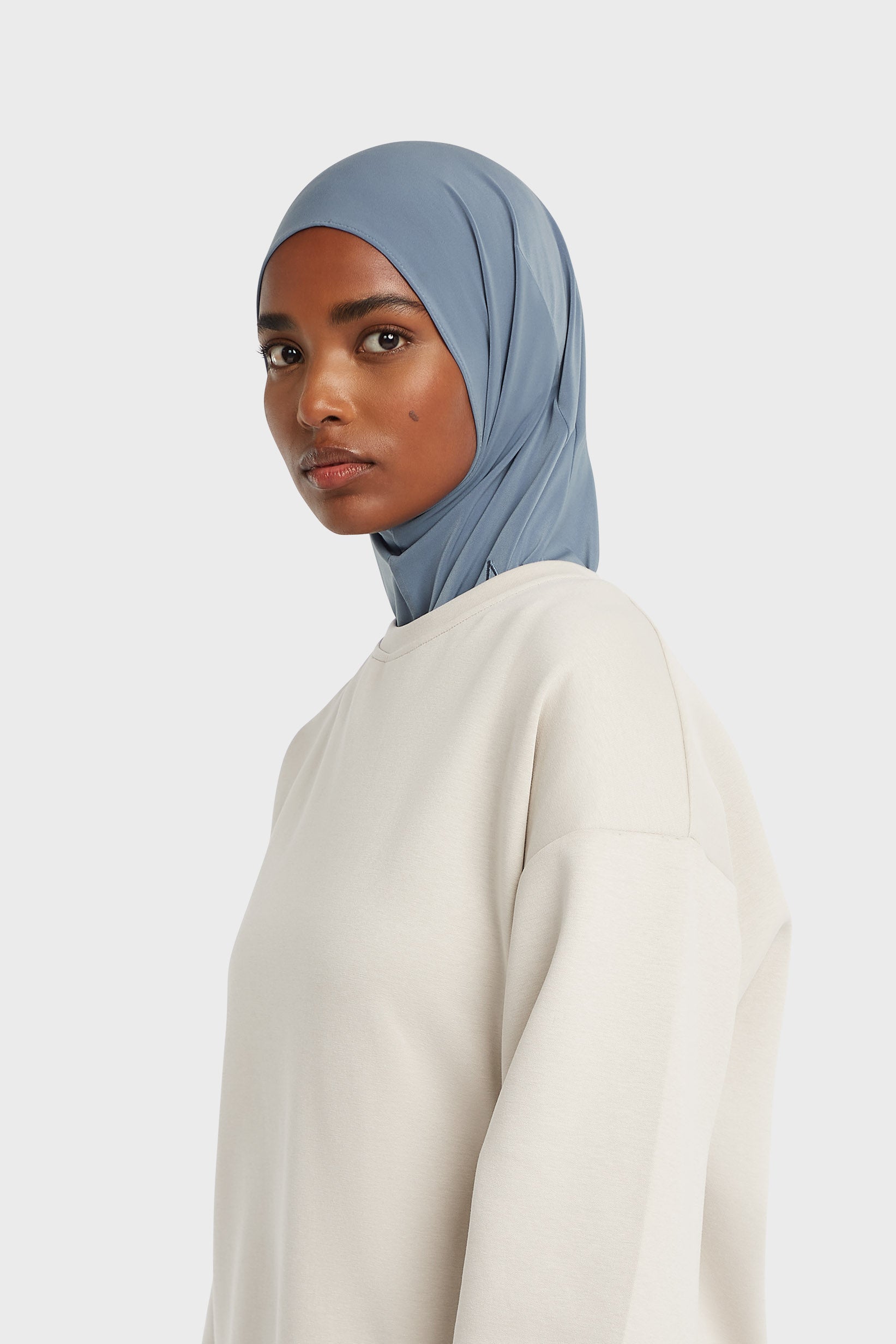 Hijab en jersey haut de gamme | Indigo poussiéreux