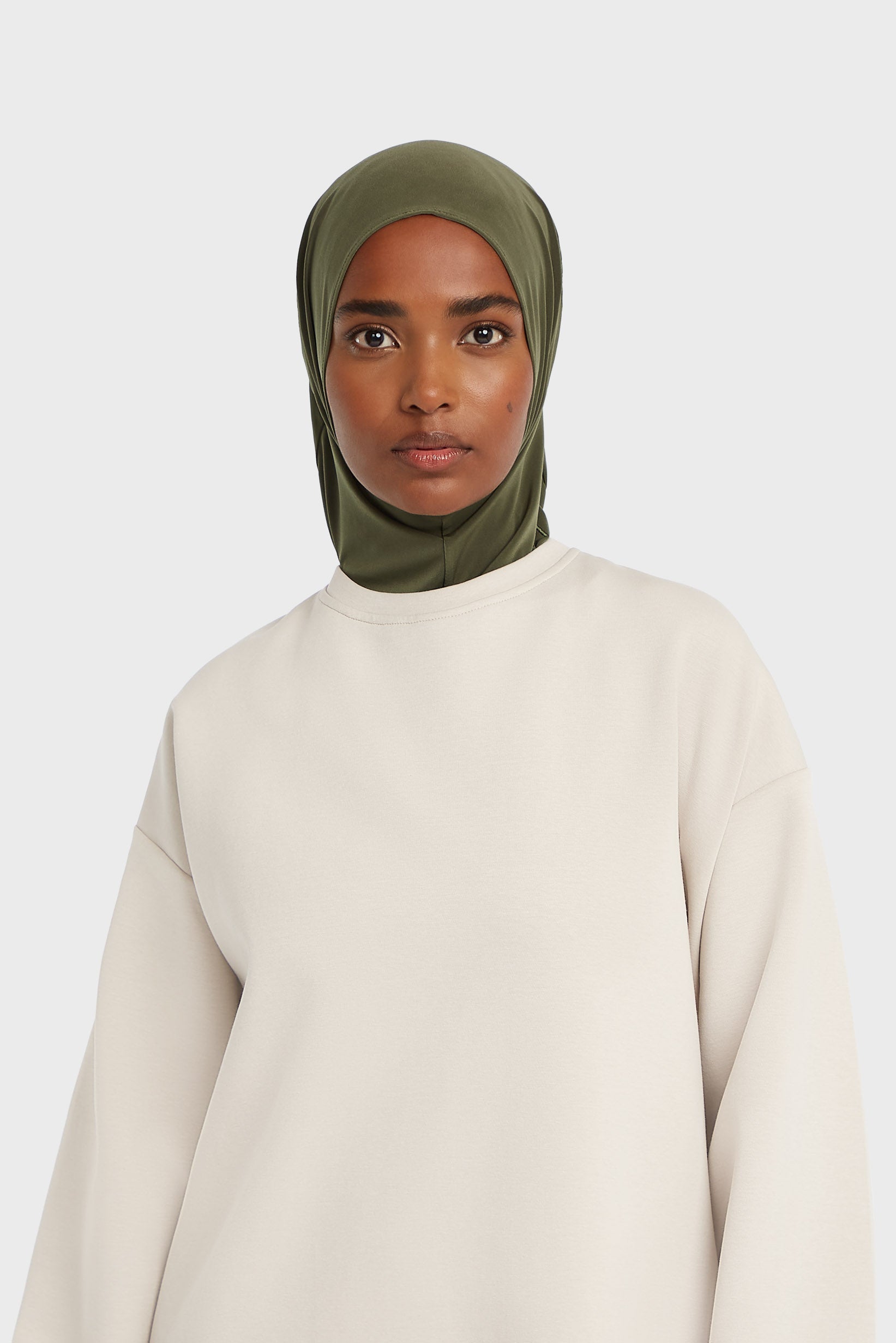 Hijab en jersey haut de gamme | Olive poussiéreuse
