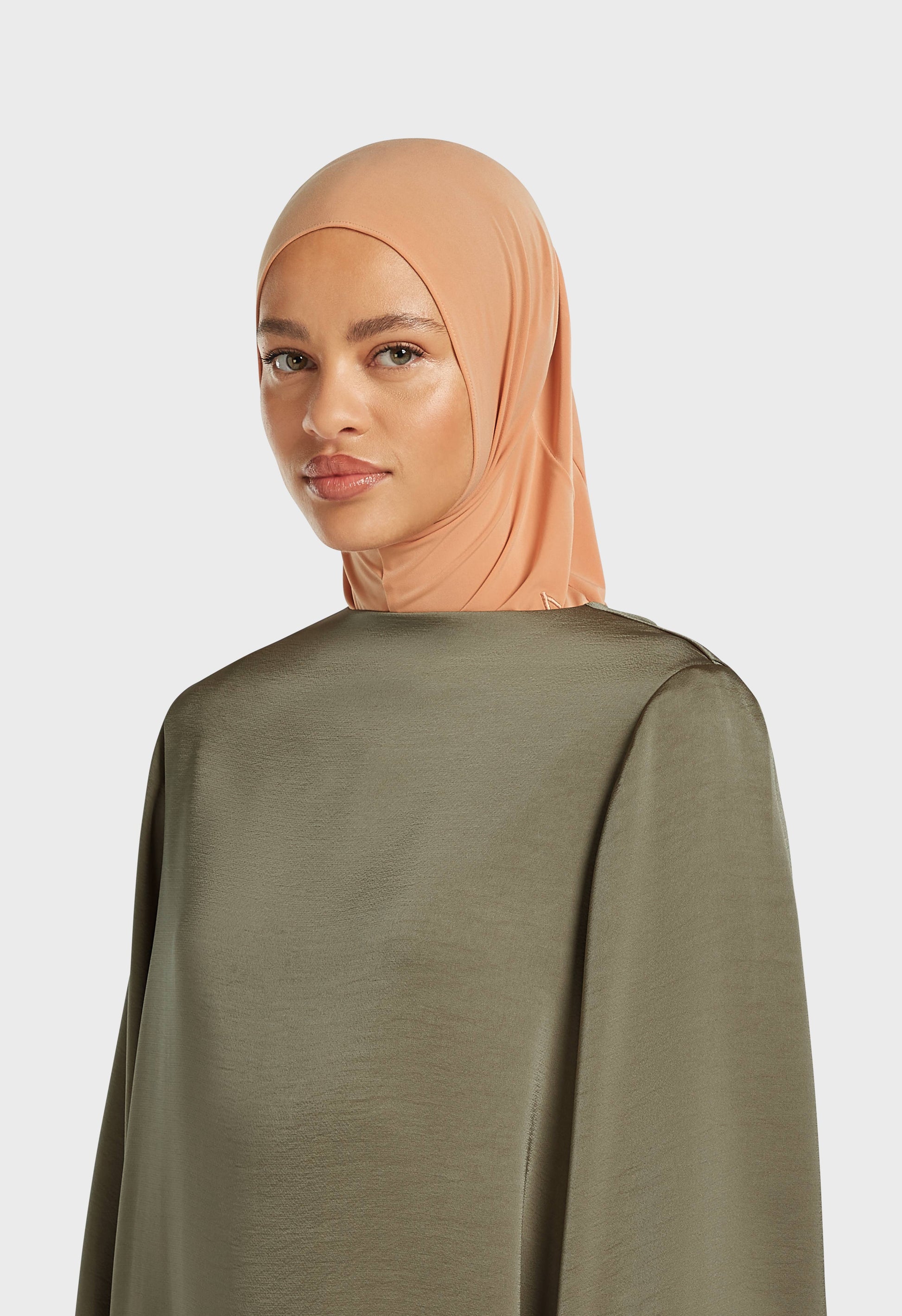 Hijab en jersey haut de gamme | Orange pastel
