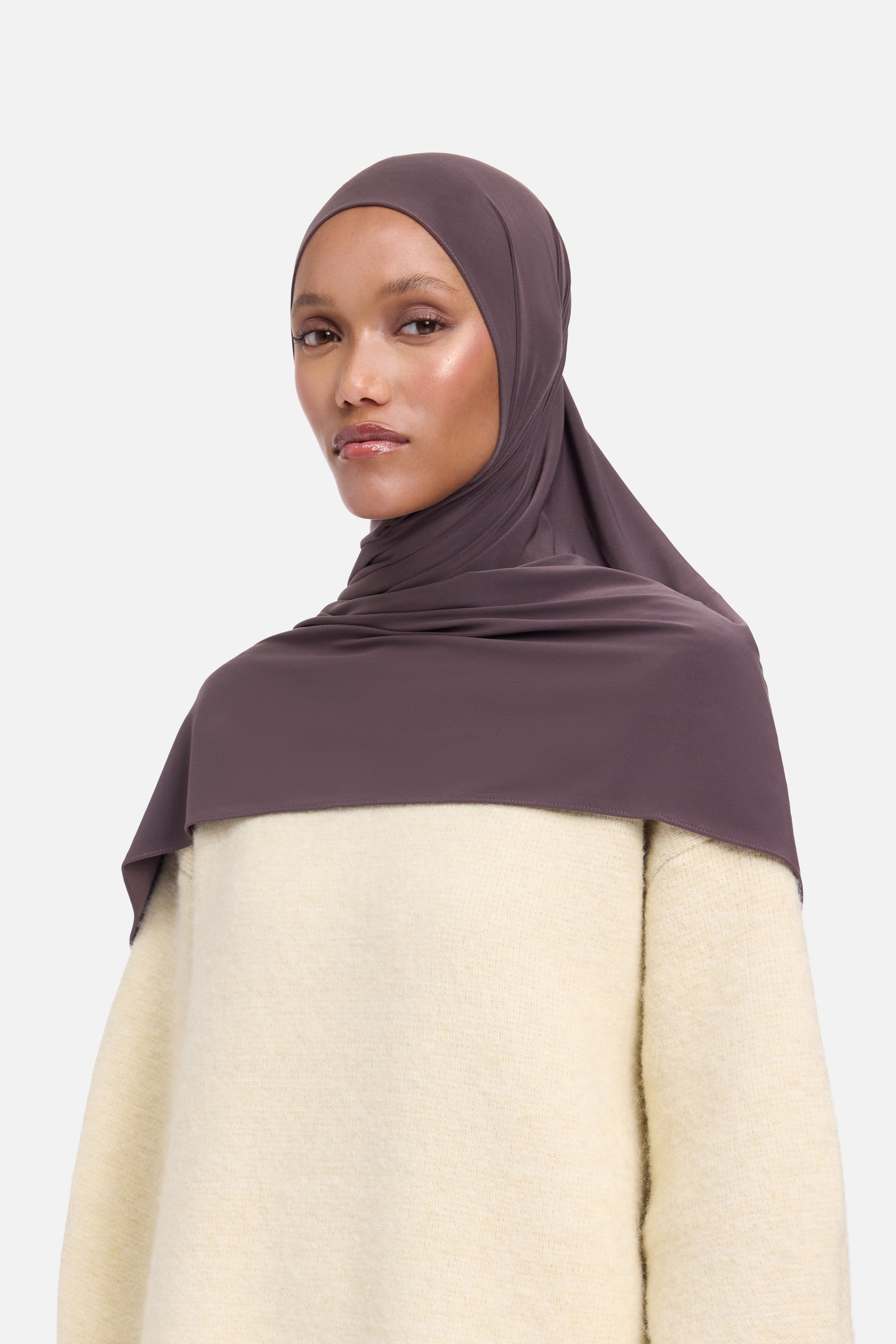 Écharpe en jersey haut de gamme | Aubergine