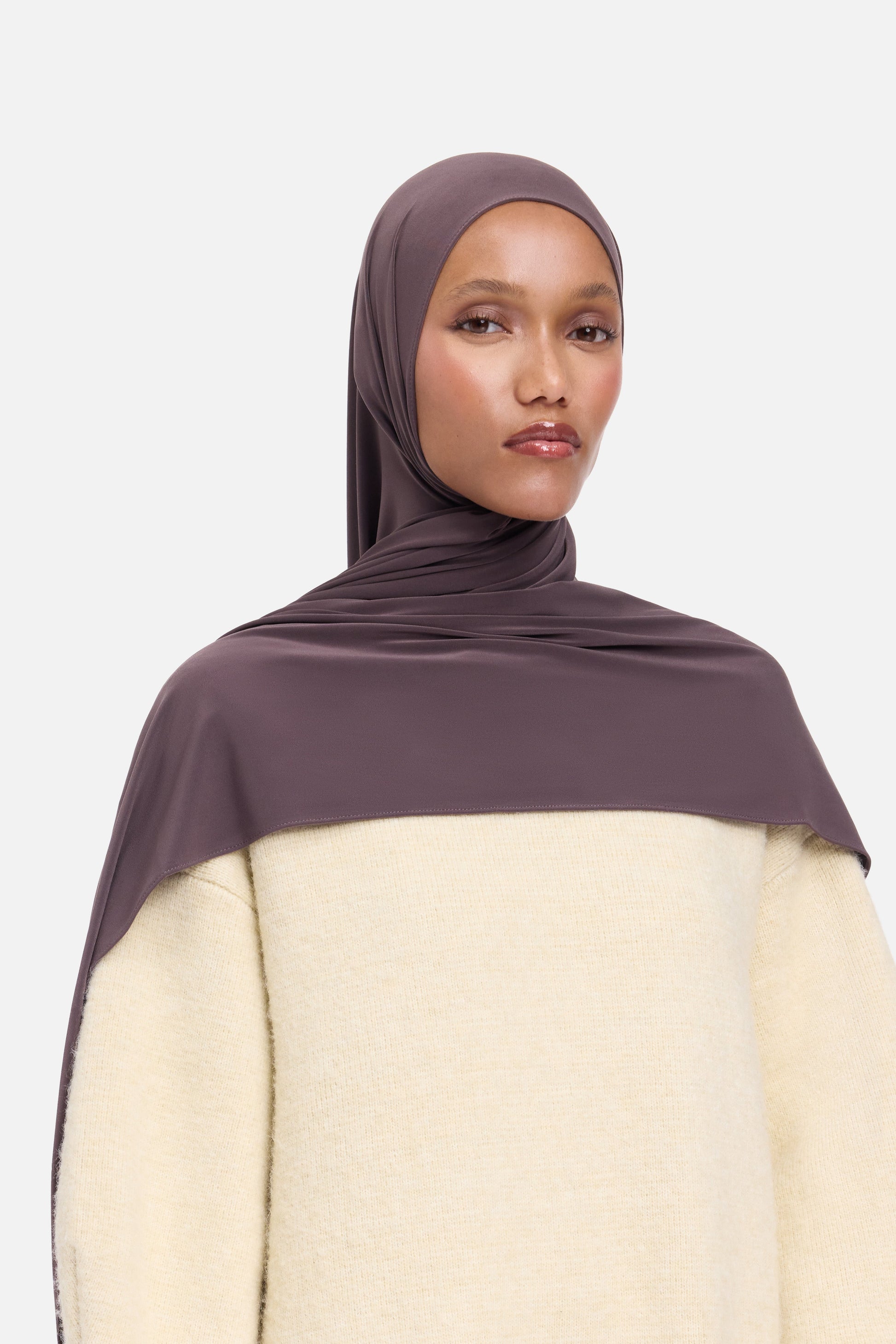 Écharpe en jersey haut de gamme | Aubergine