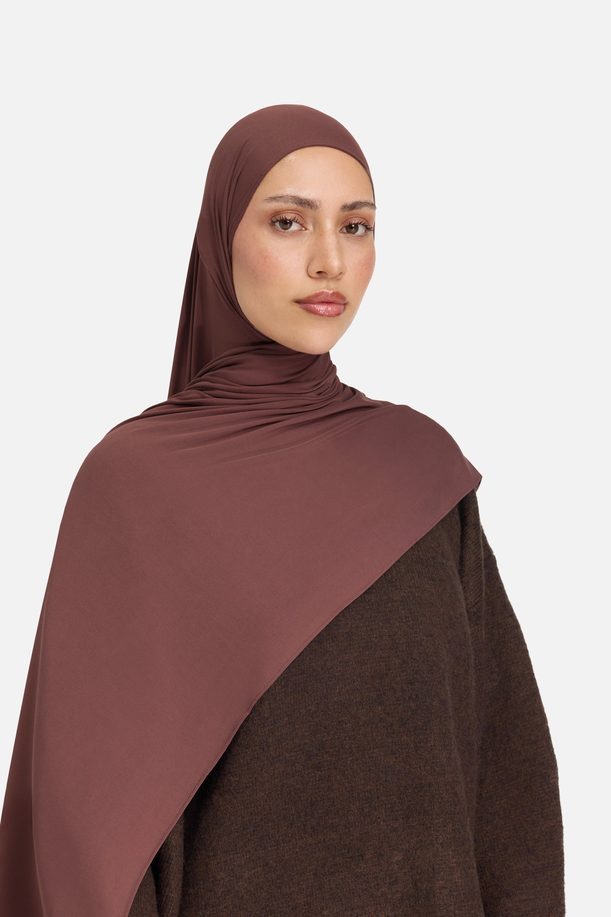 Écharpe en jersey liquide | Rouge brûlé