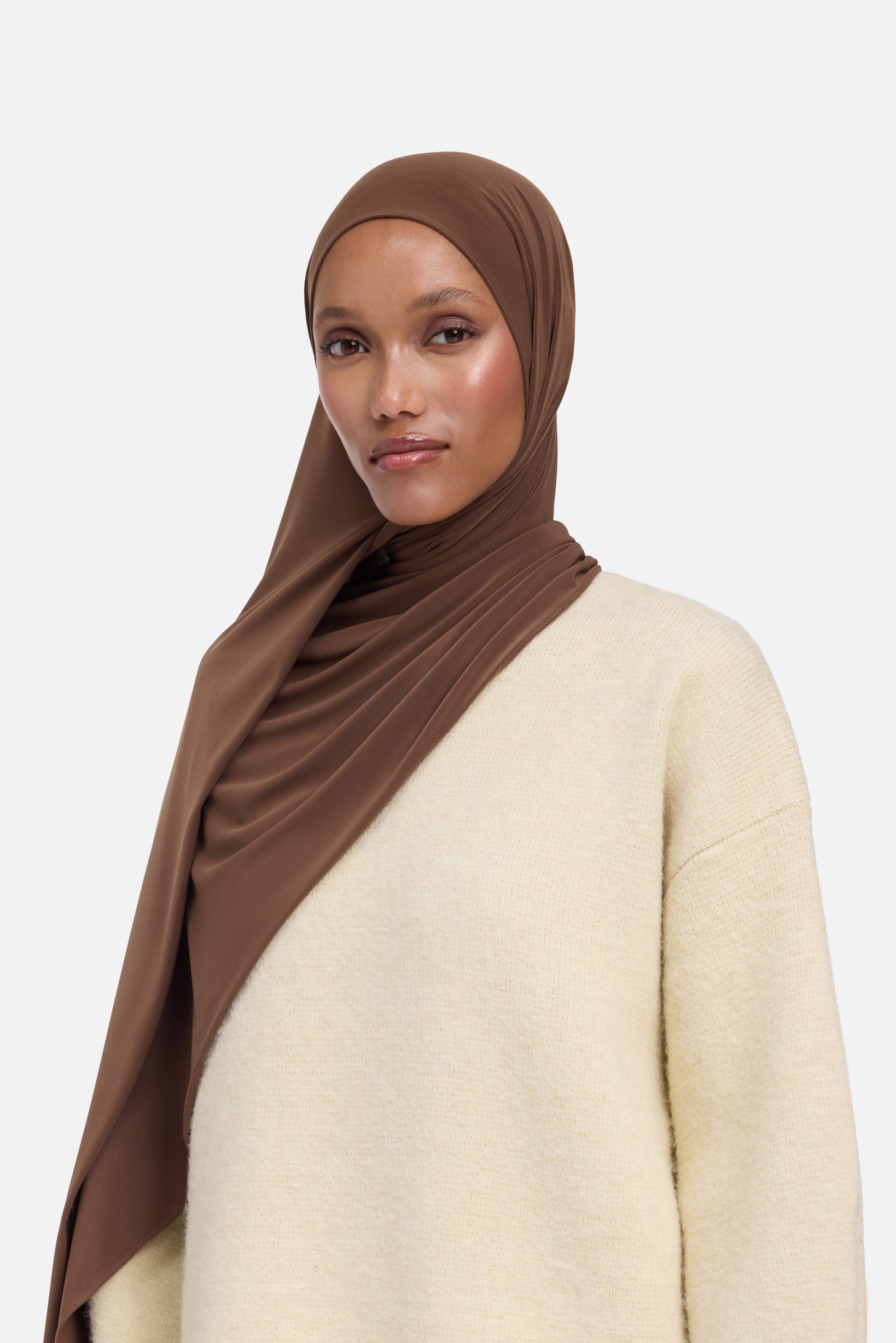 Écharpe en jersey haut de gamme | Chocolat