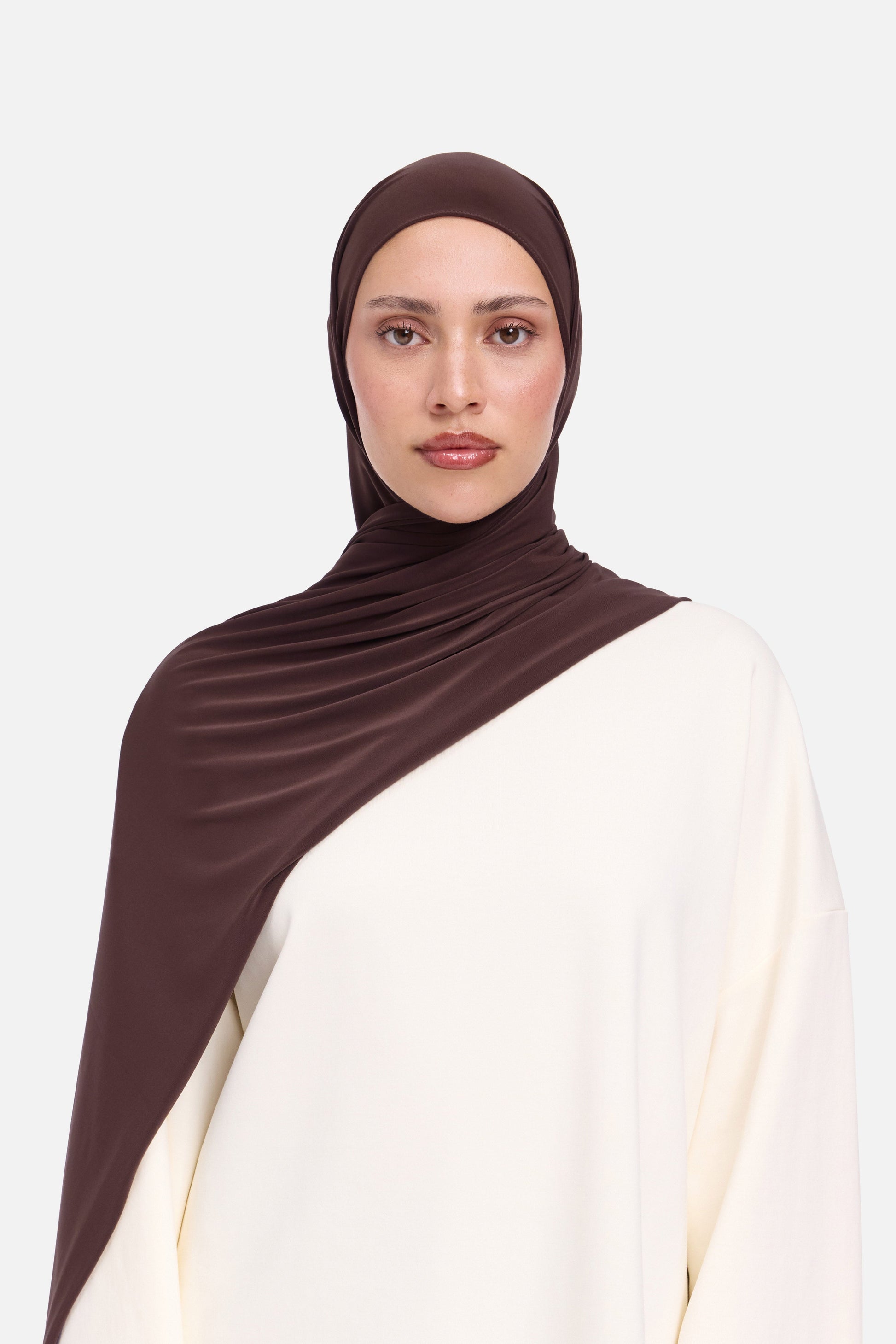 Écharpe en jersey haut de gamme | Marron foncé