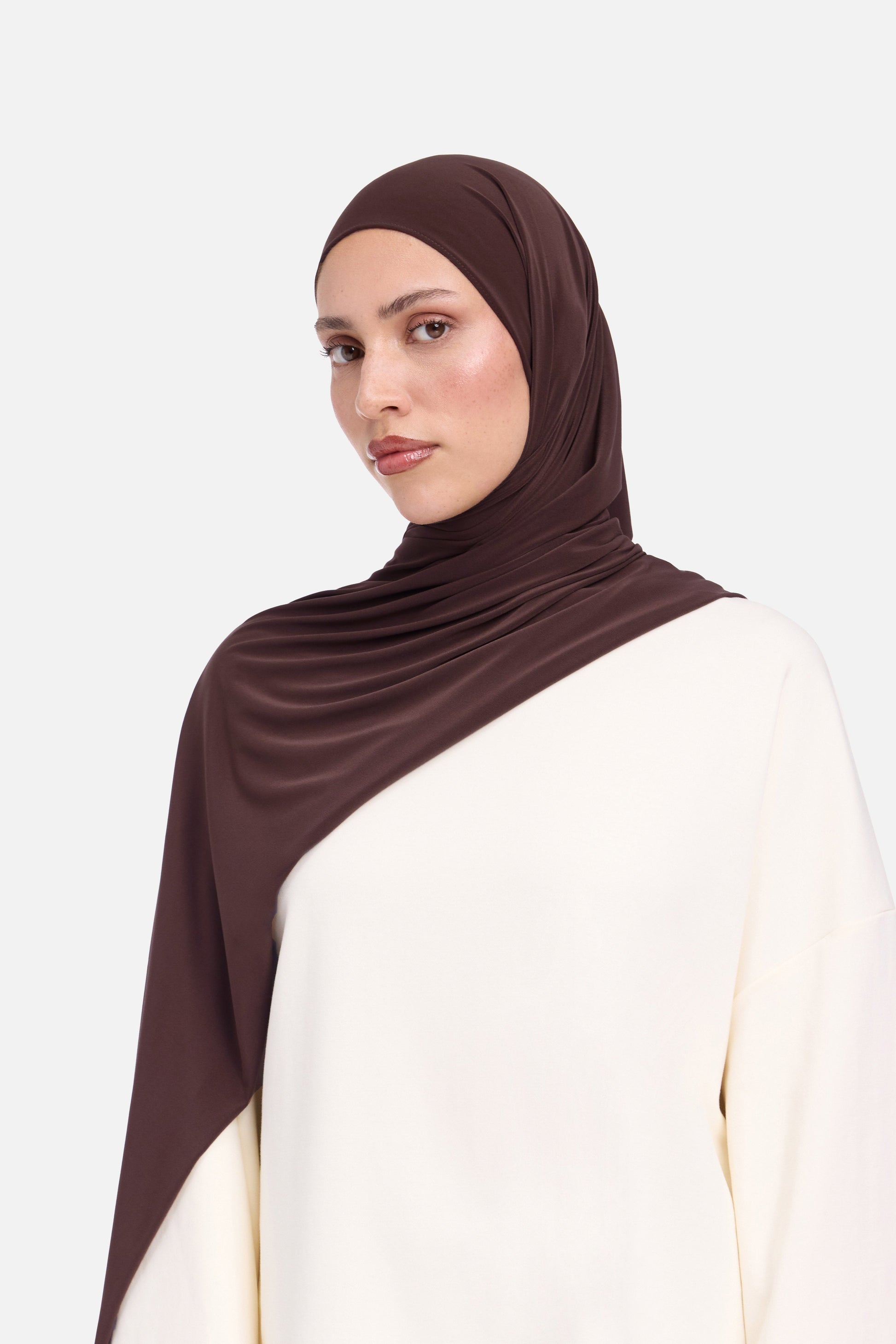 Écharpe en jersey haut de gamme | Marron foncé