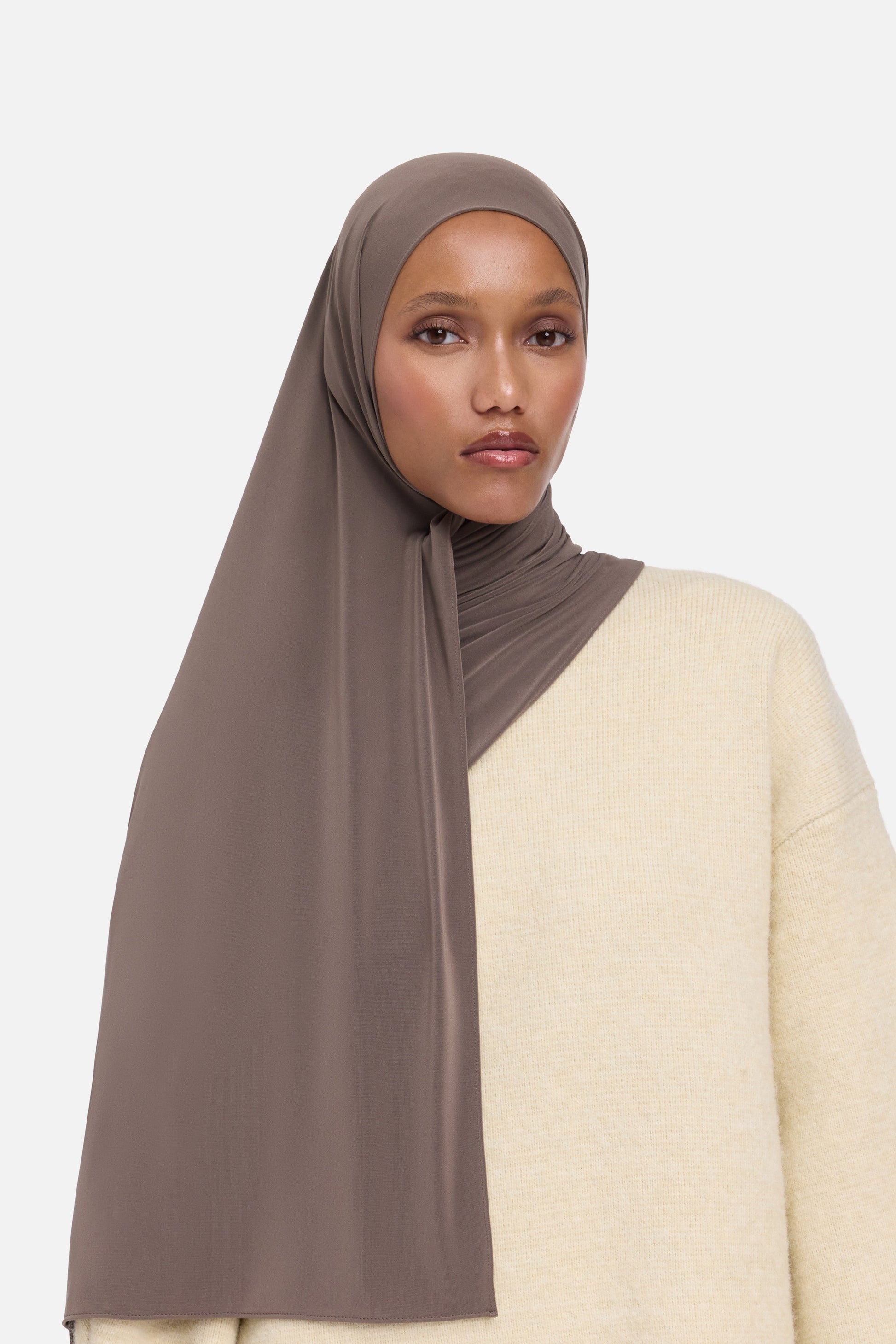 Écharpe en jersey haut de gamme | Marron