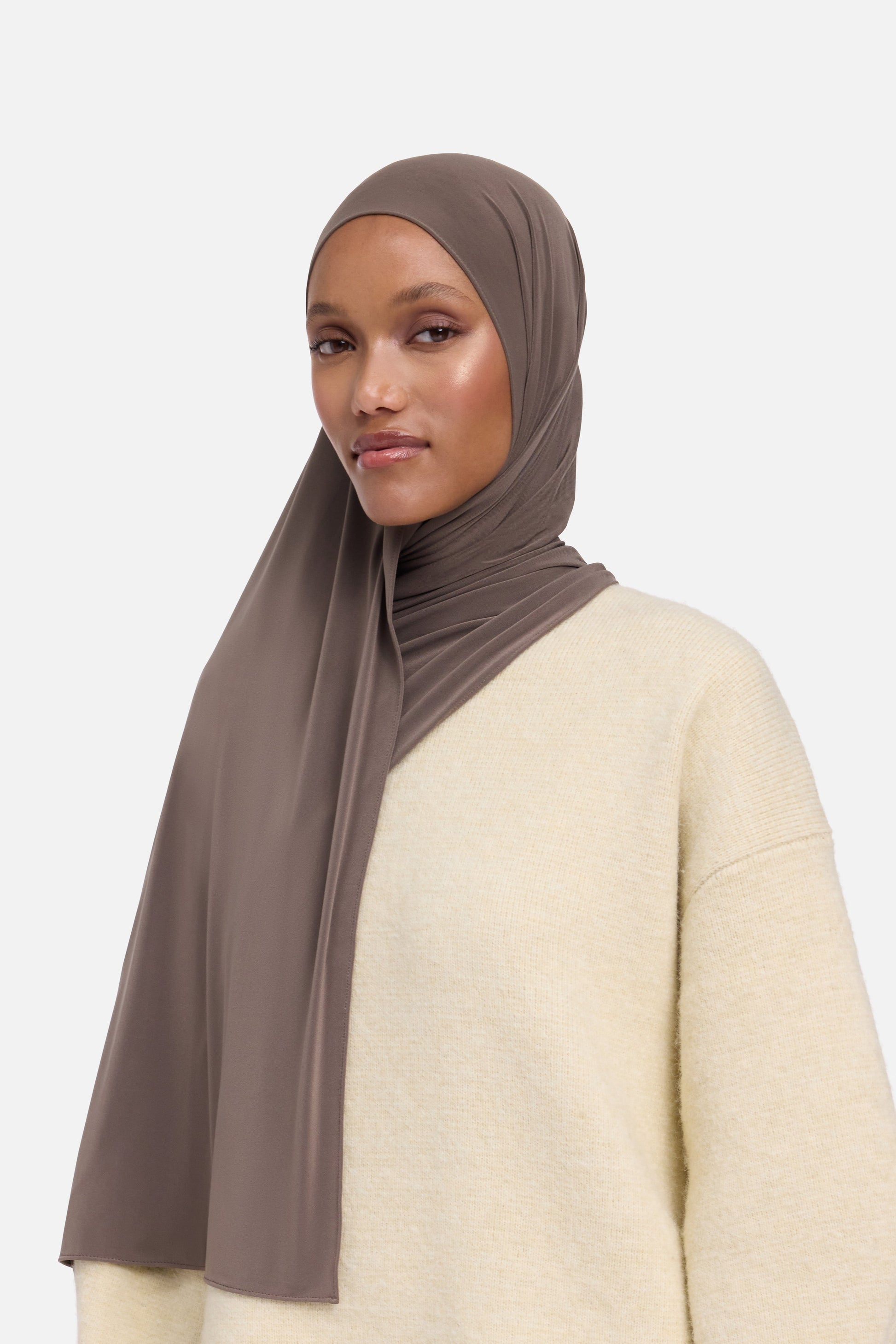 Écharpe en jersey haut de gamme | Marron