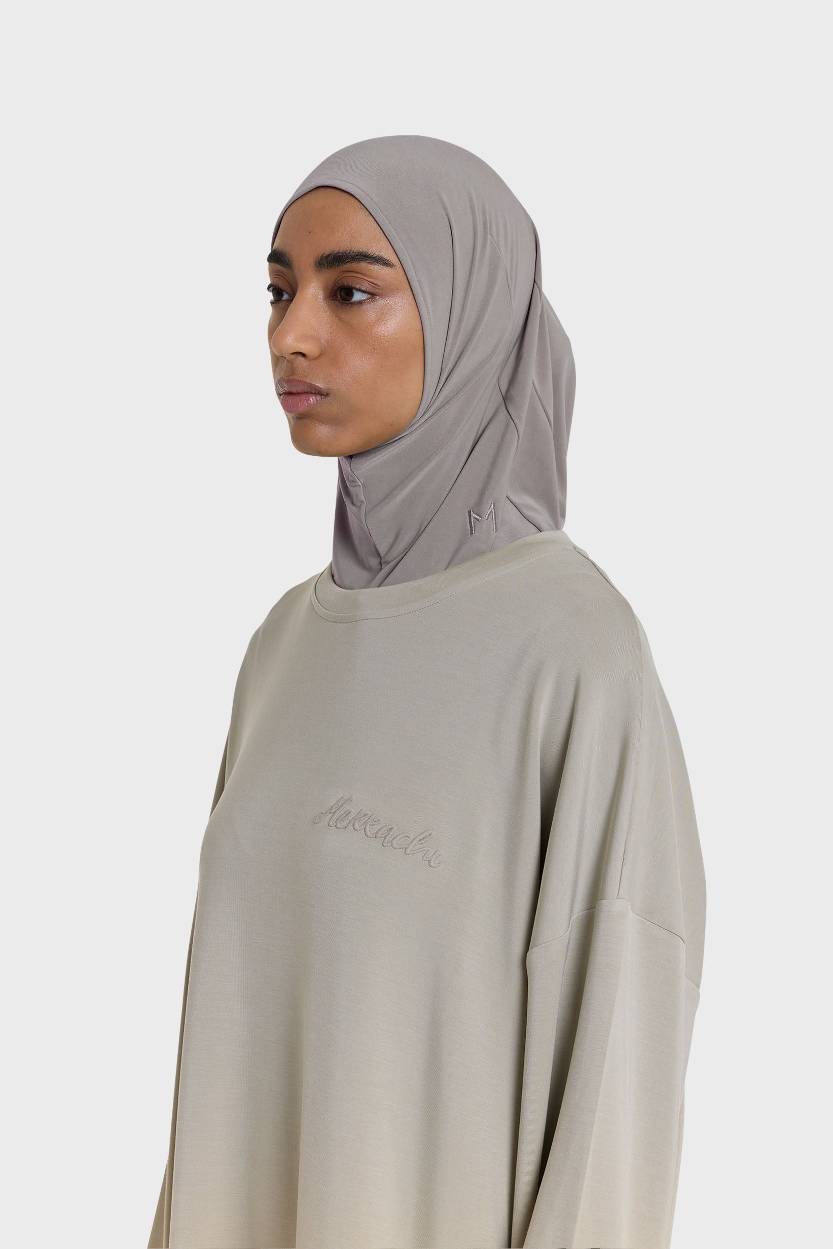 Hijab en jersey haut de gamme | Gris acier
