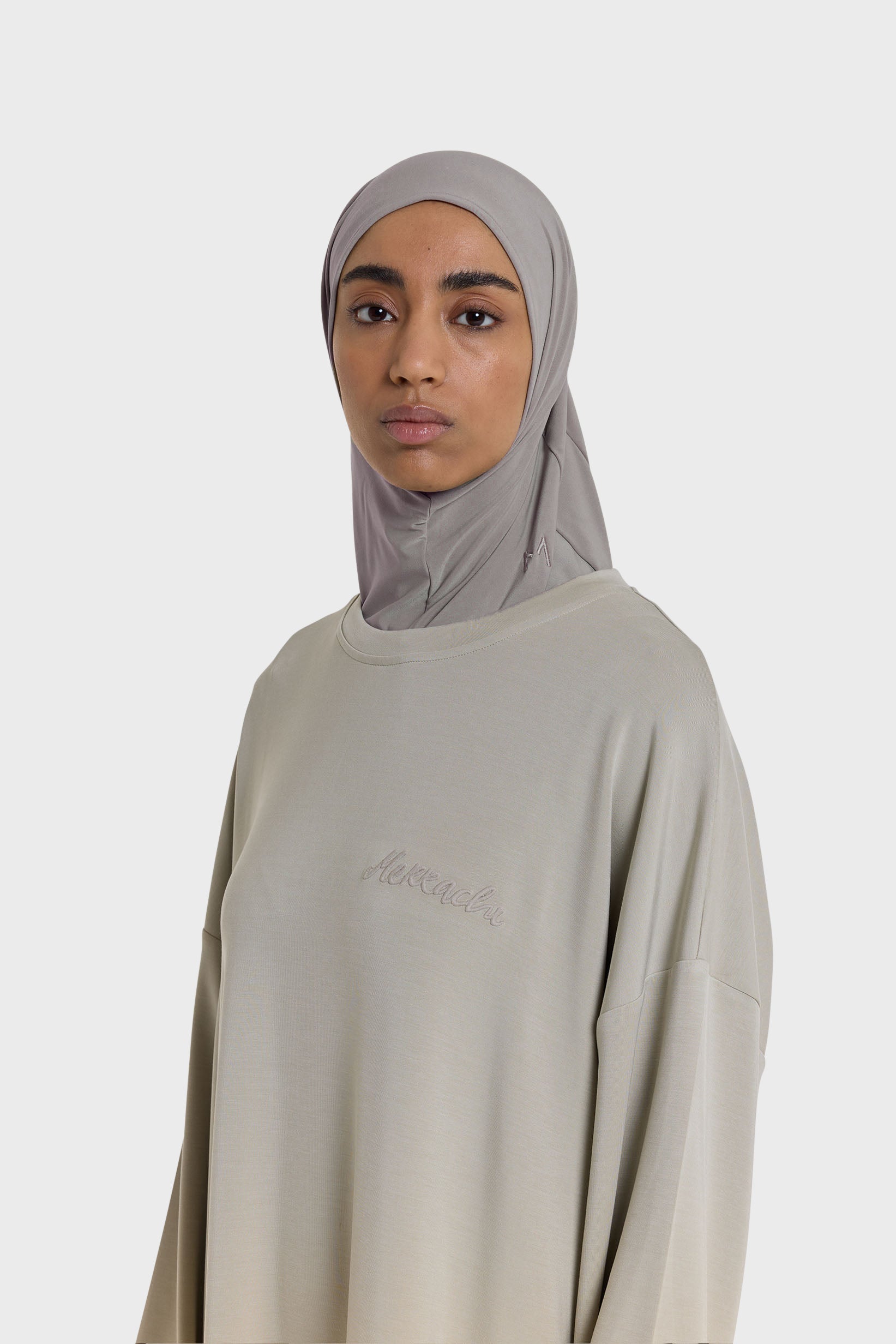 Hijab en jersey haut de gamme | Gris acier