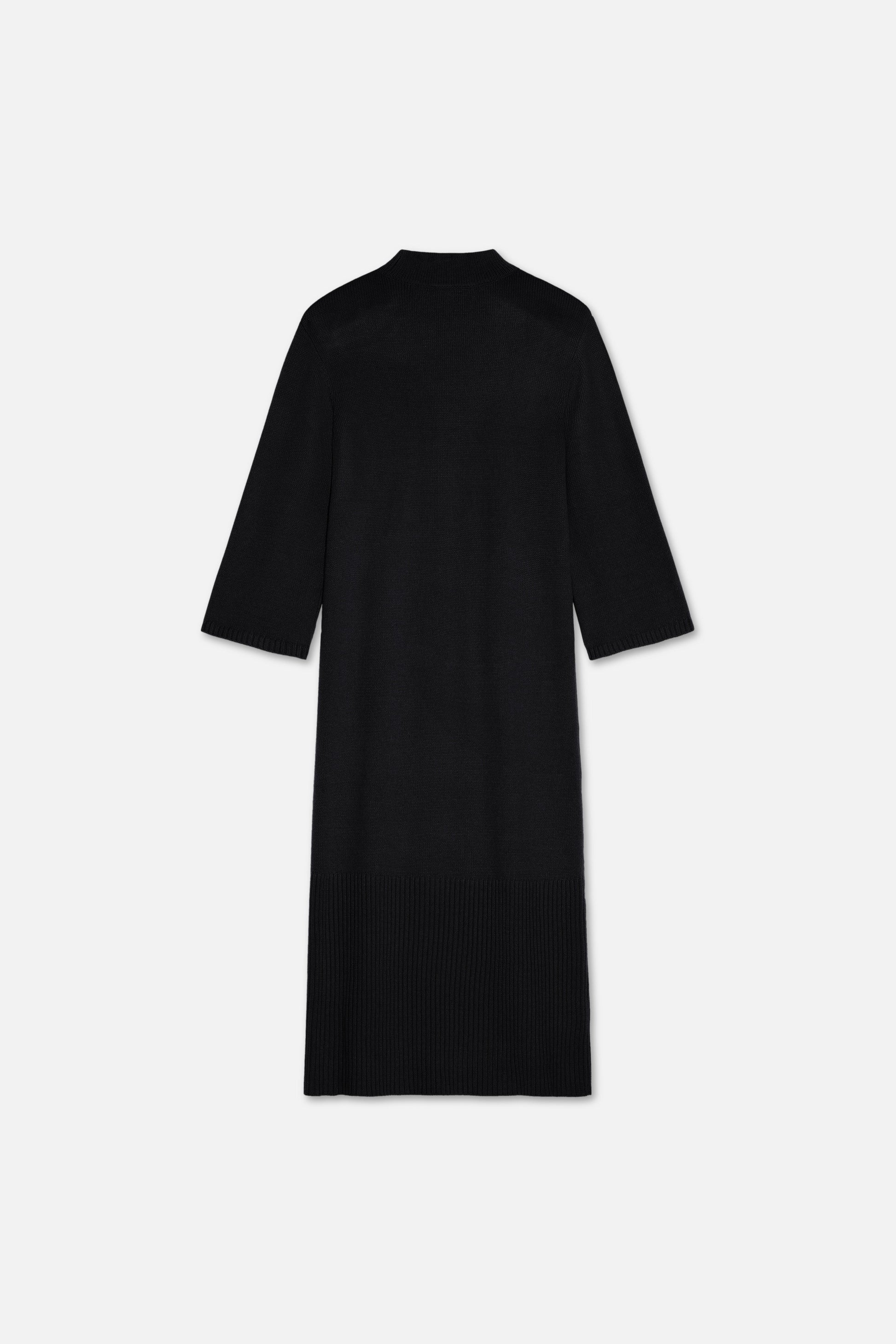 Robe en tricot côtelé | Noir