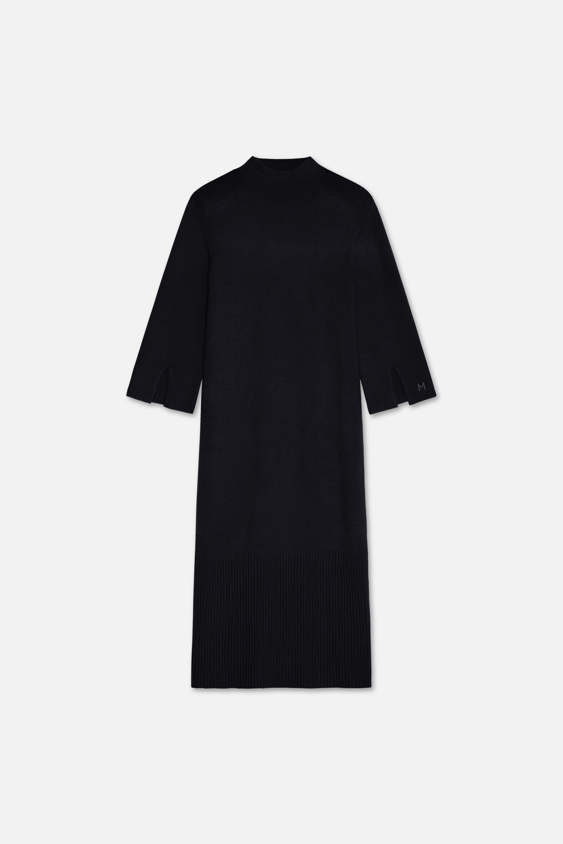 Robe en tricot côtelé | Noir