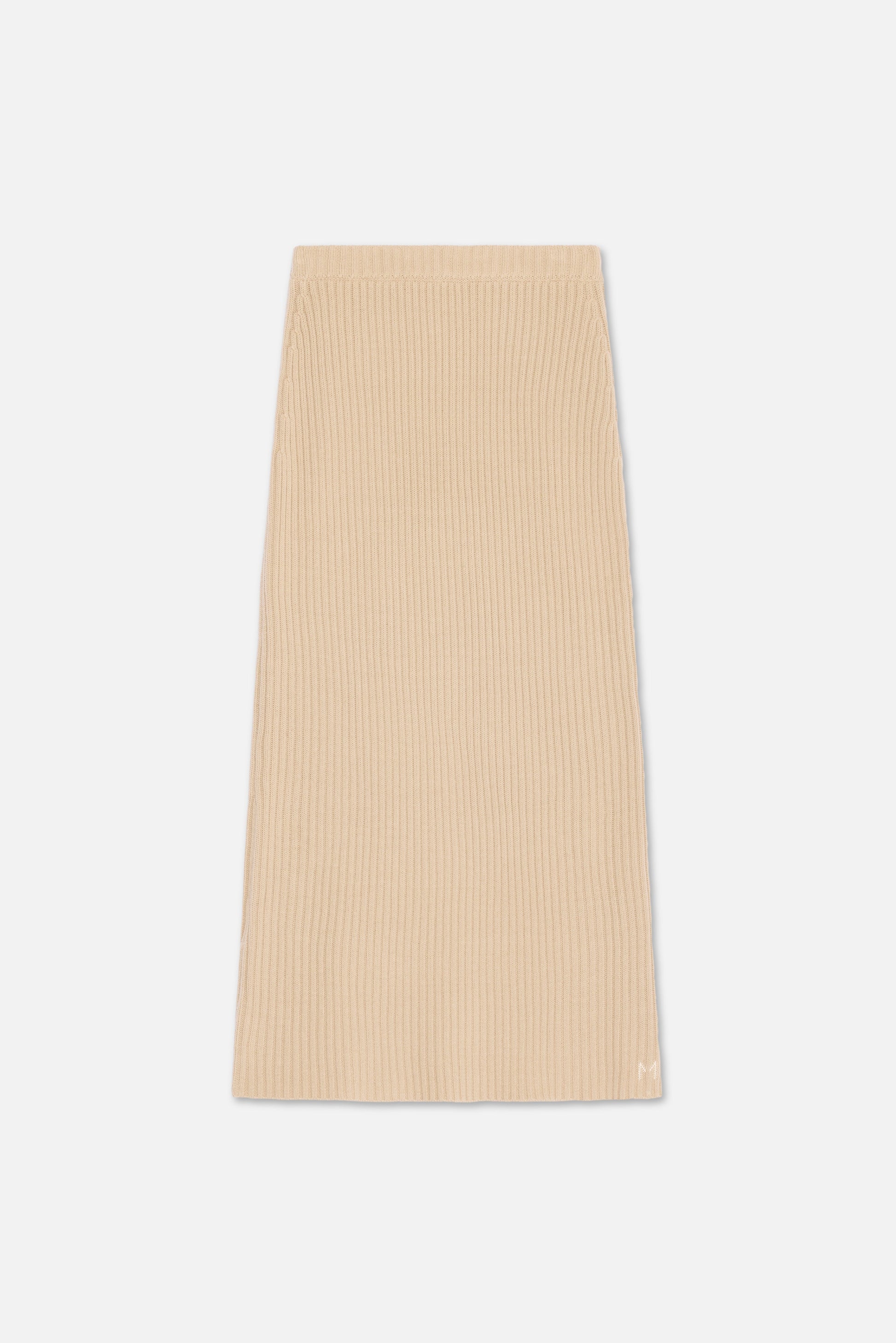 Jupe en tricot côtelé | Kaki