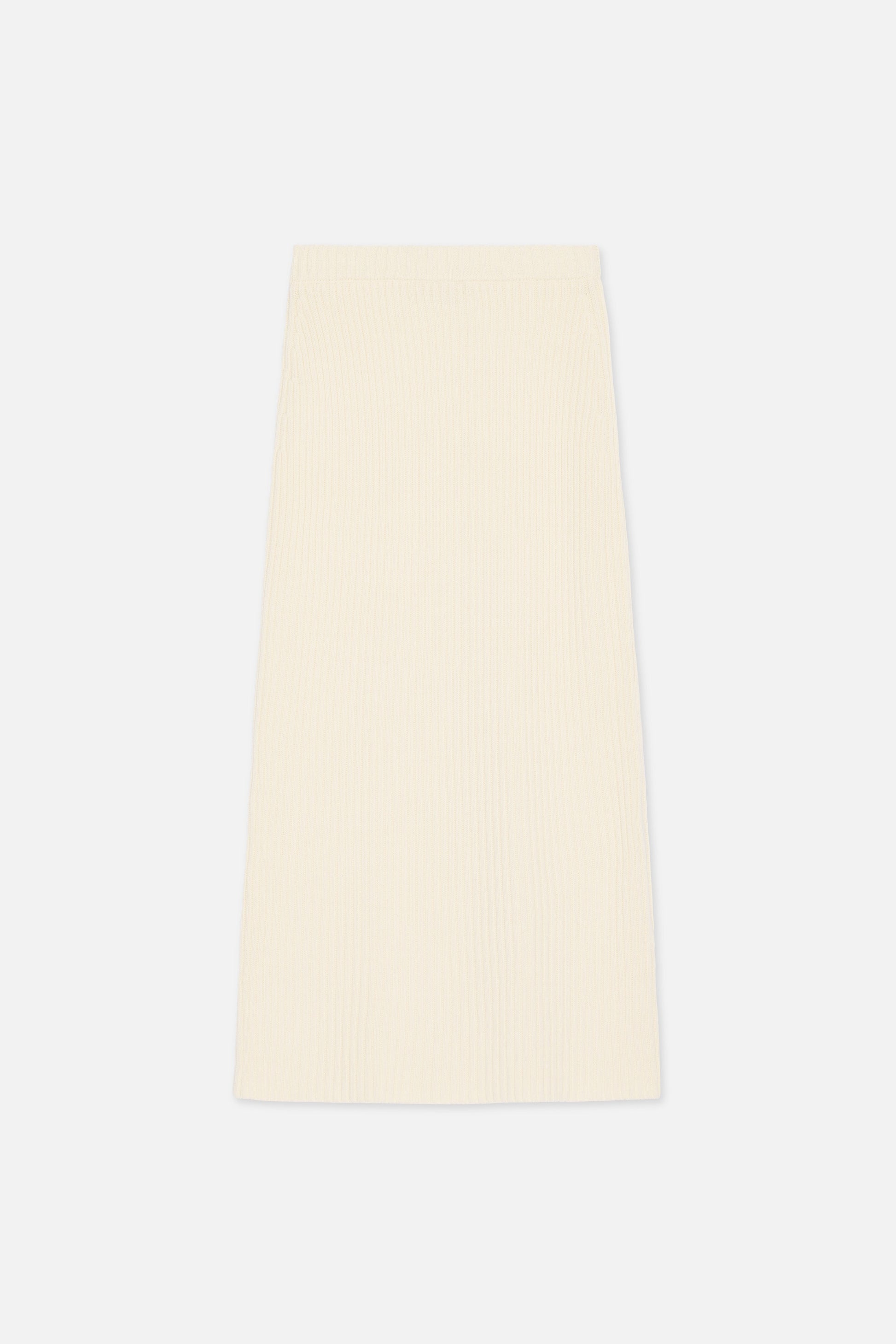 Jupe en tricot côtelé | Porcelaine