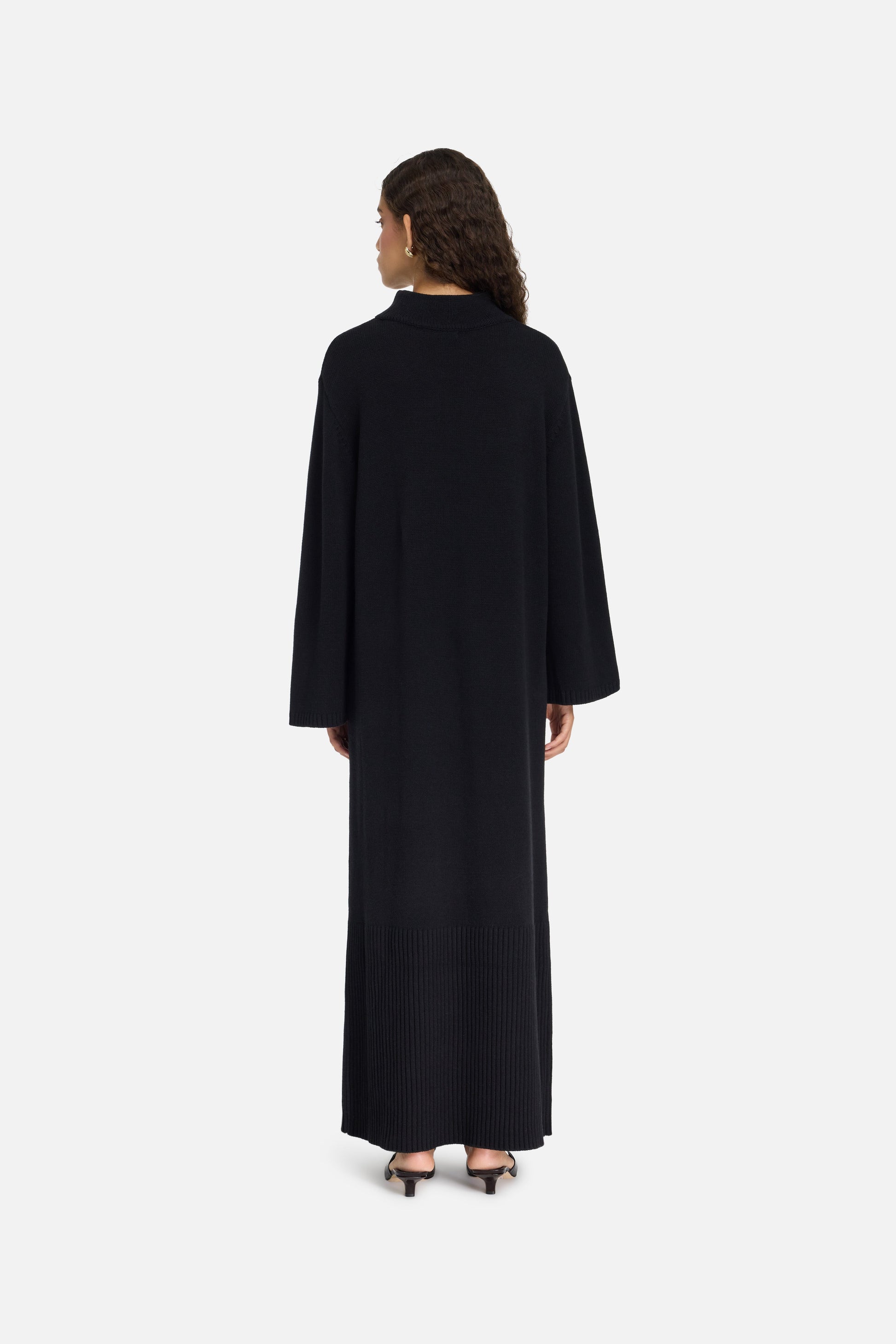 Robe en tricot côtelé | Noir