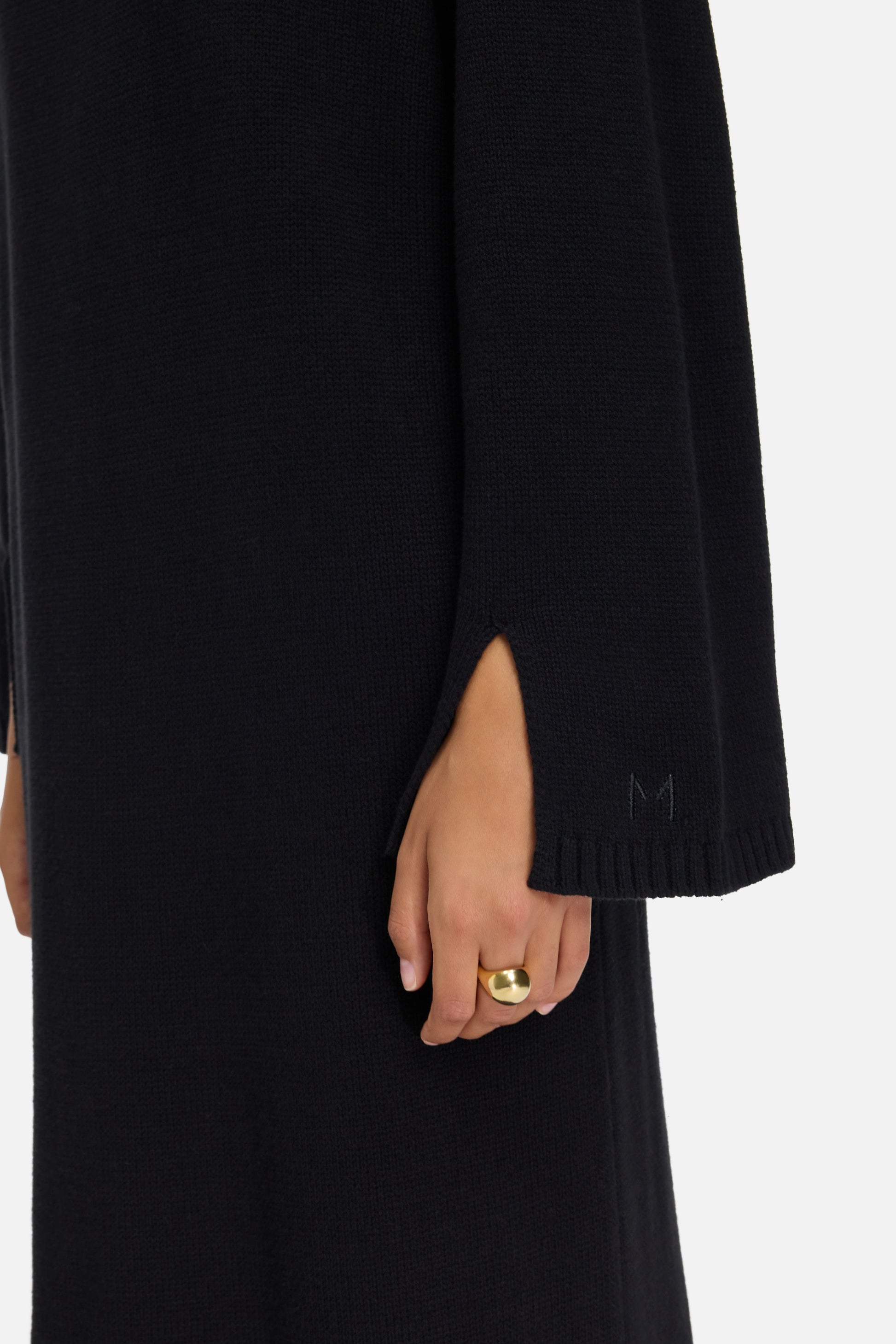 Robe en tricot côtelé | Noir