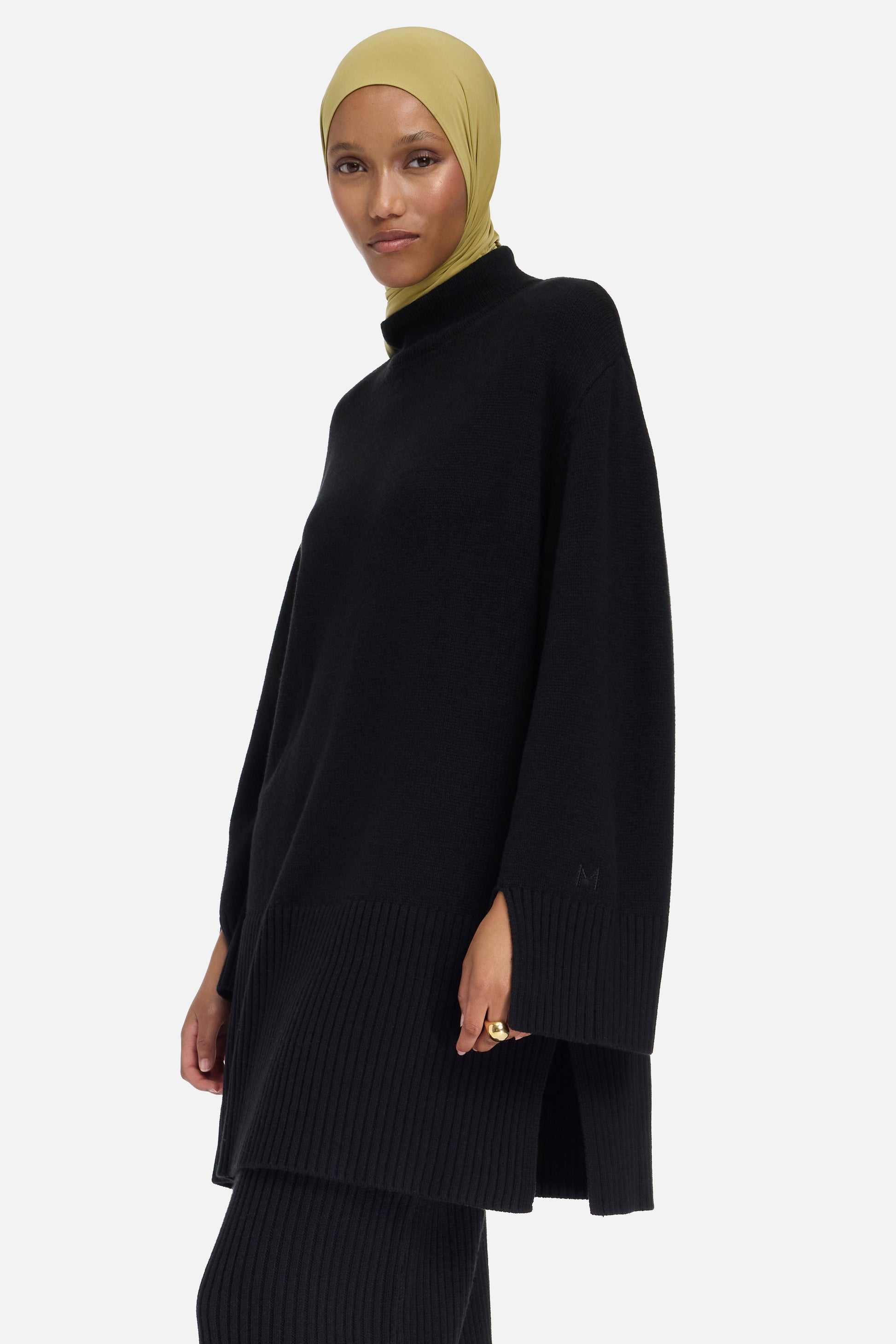 Pull en tricot côtelé | Noir