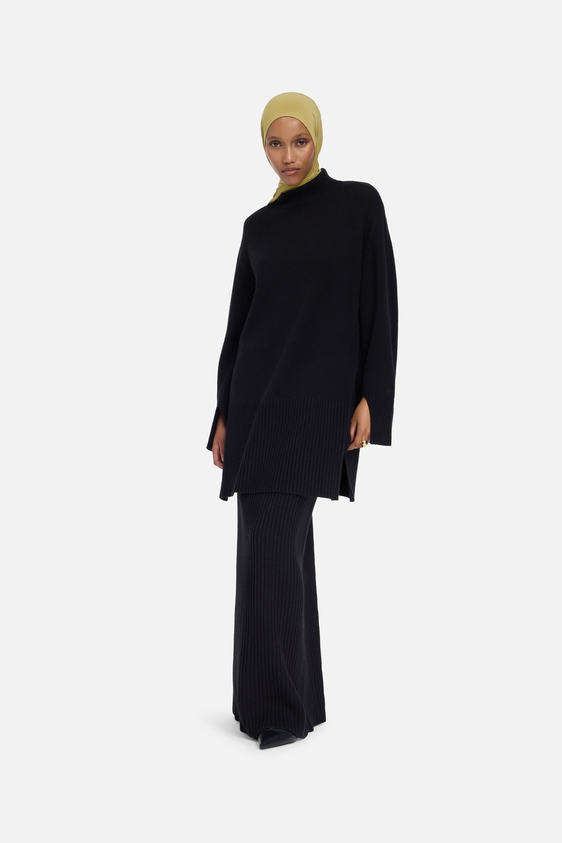 Pull en tricot côtelé | Noir