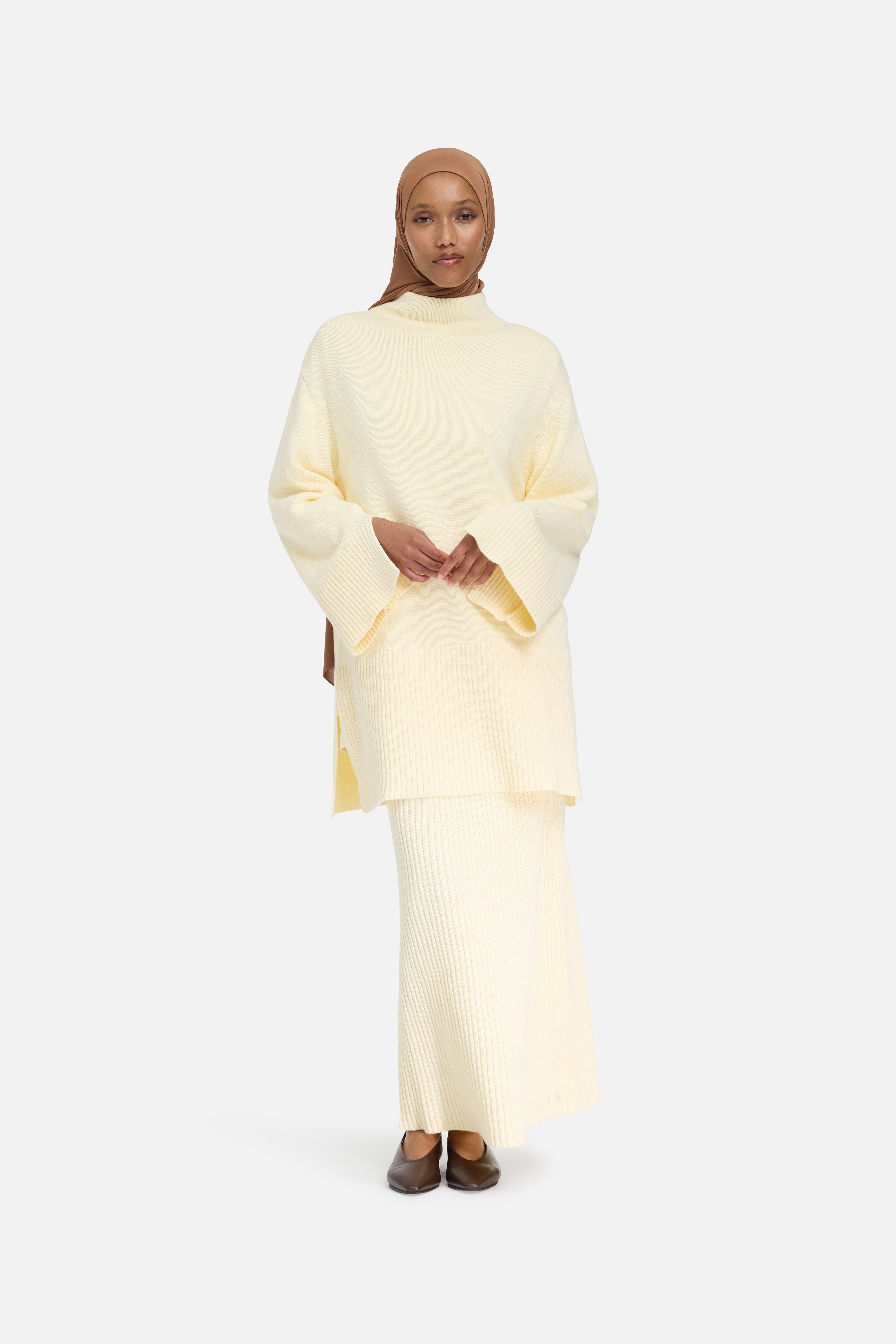 Pull en tricot côtelé | Porcelaine