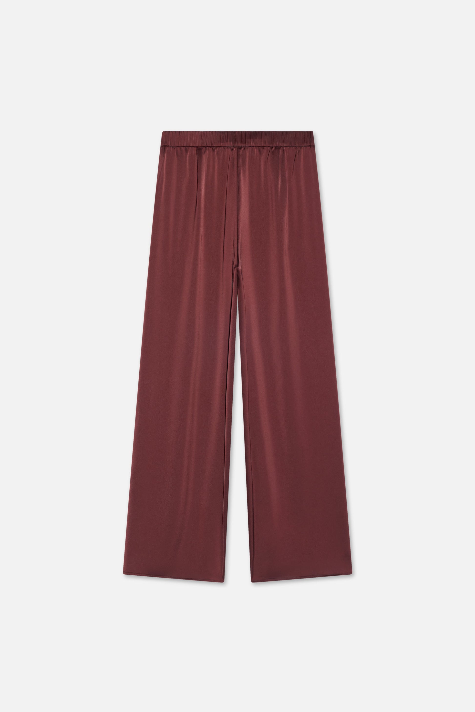 Pantalon plissé en satin | Cerise noire