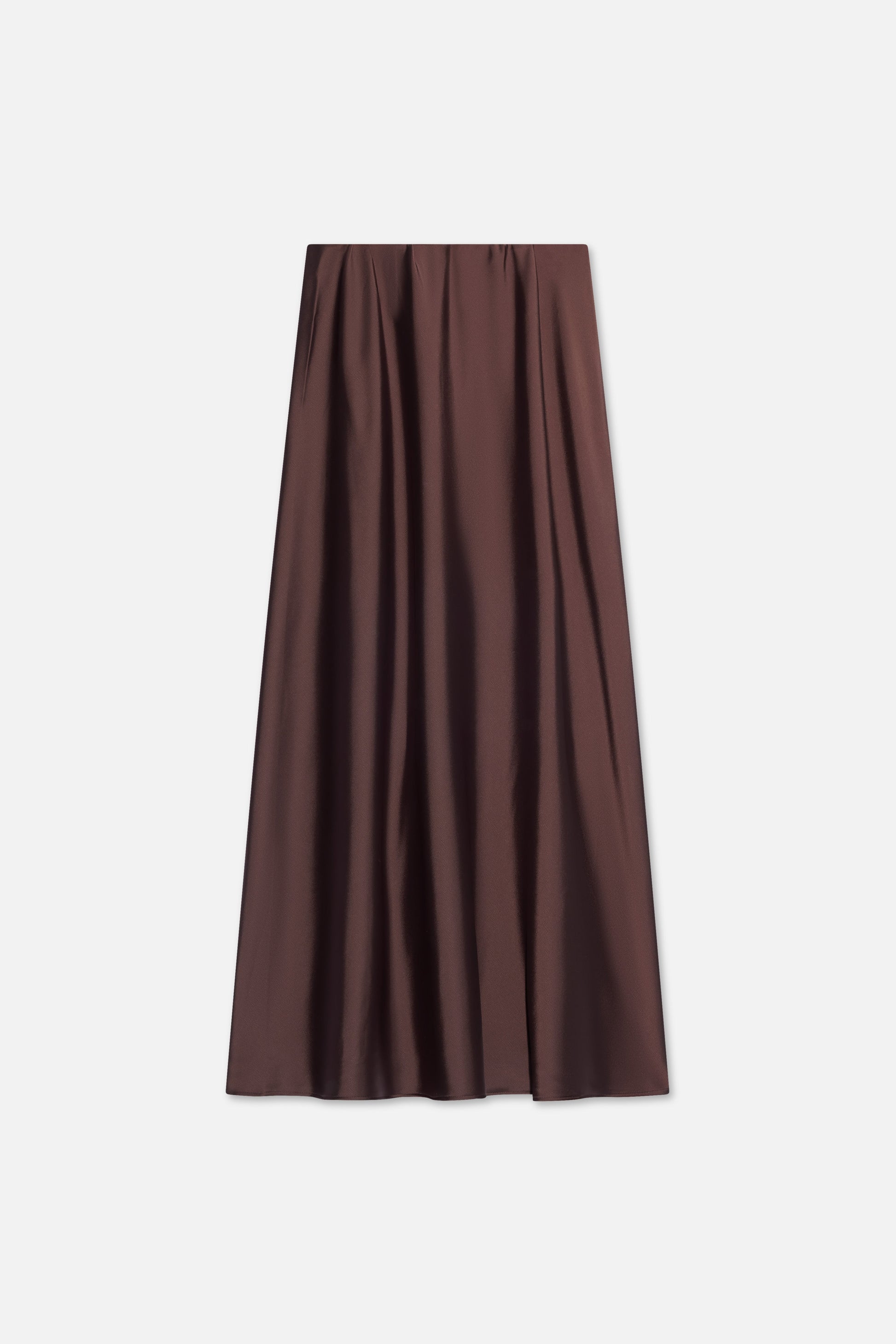 Jupe en satin | Marron foncé