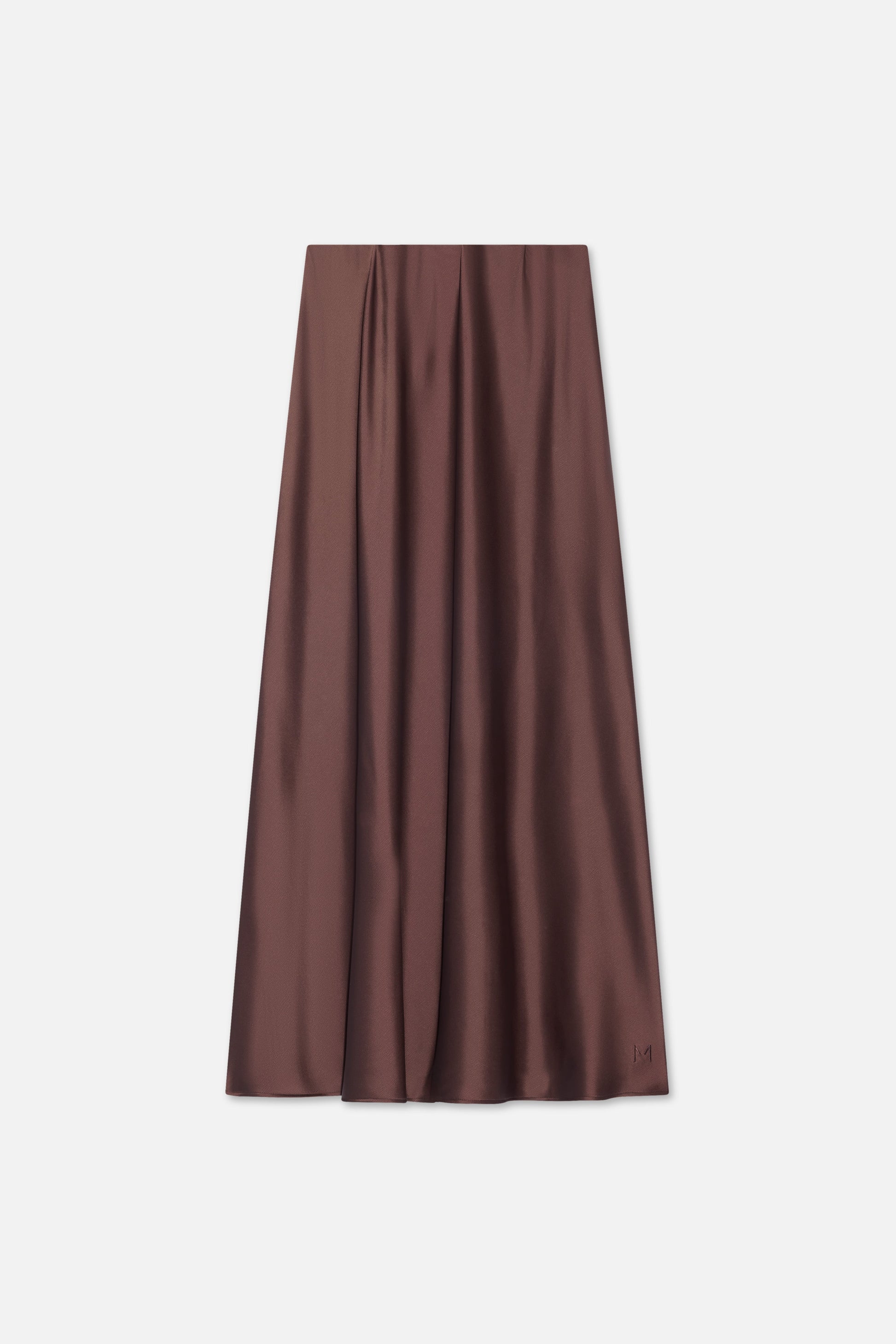 Jupe en satin | Marron foncé