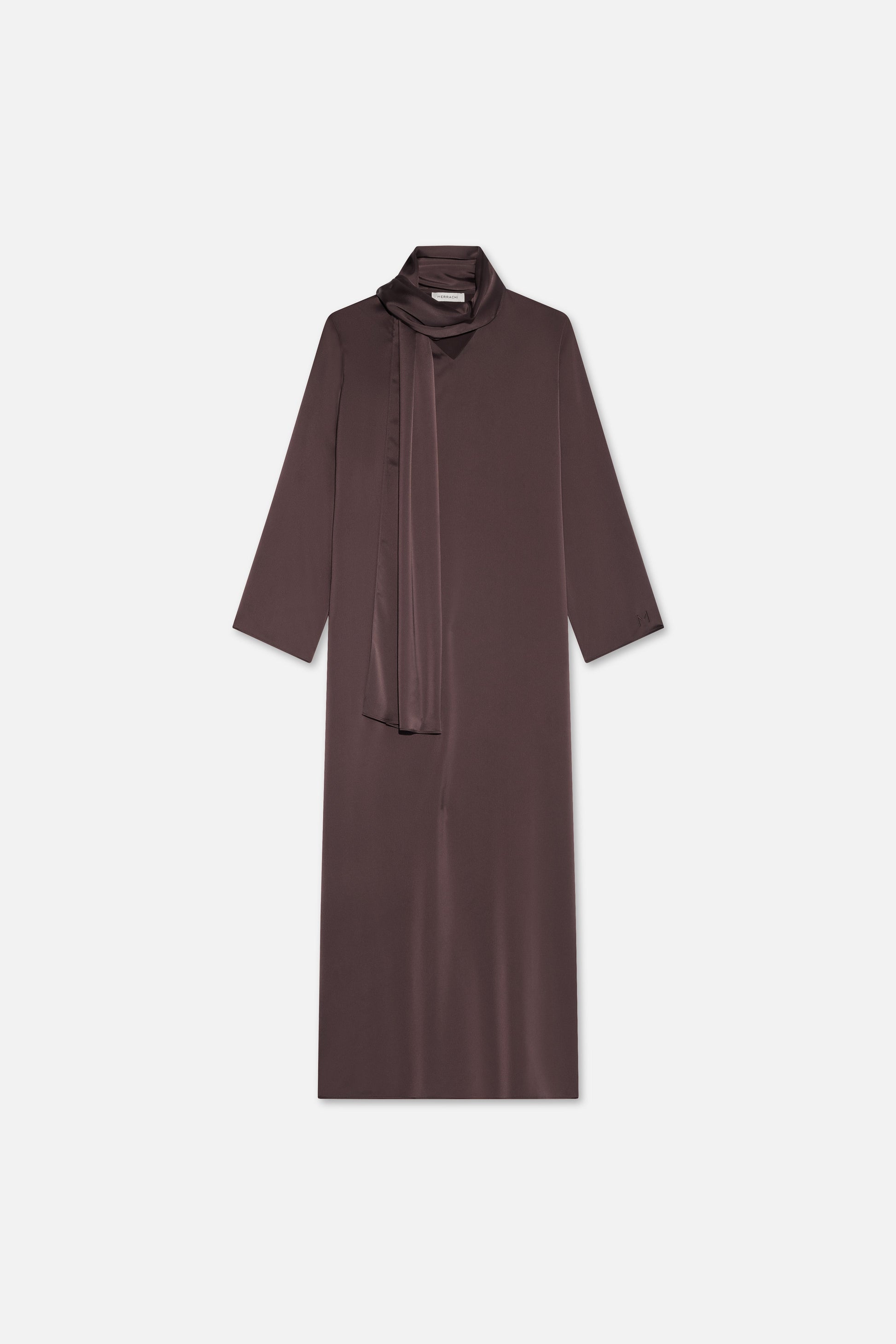 Robe châle | Marron foncé