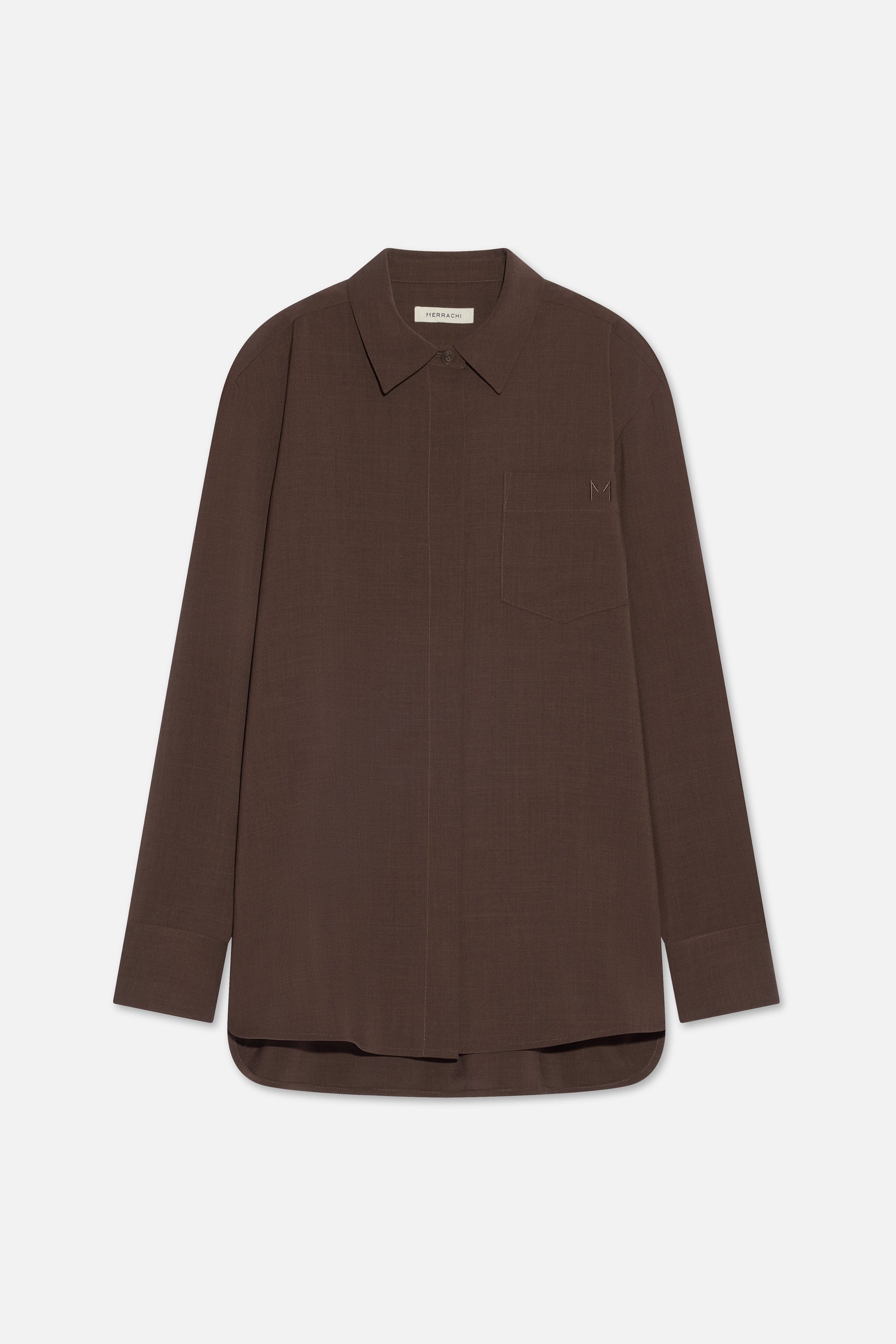 Chemise droite | Marron foncé