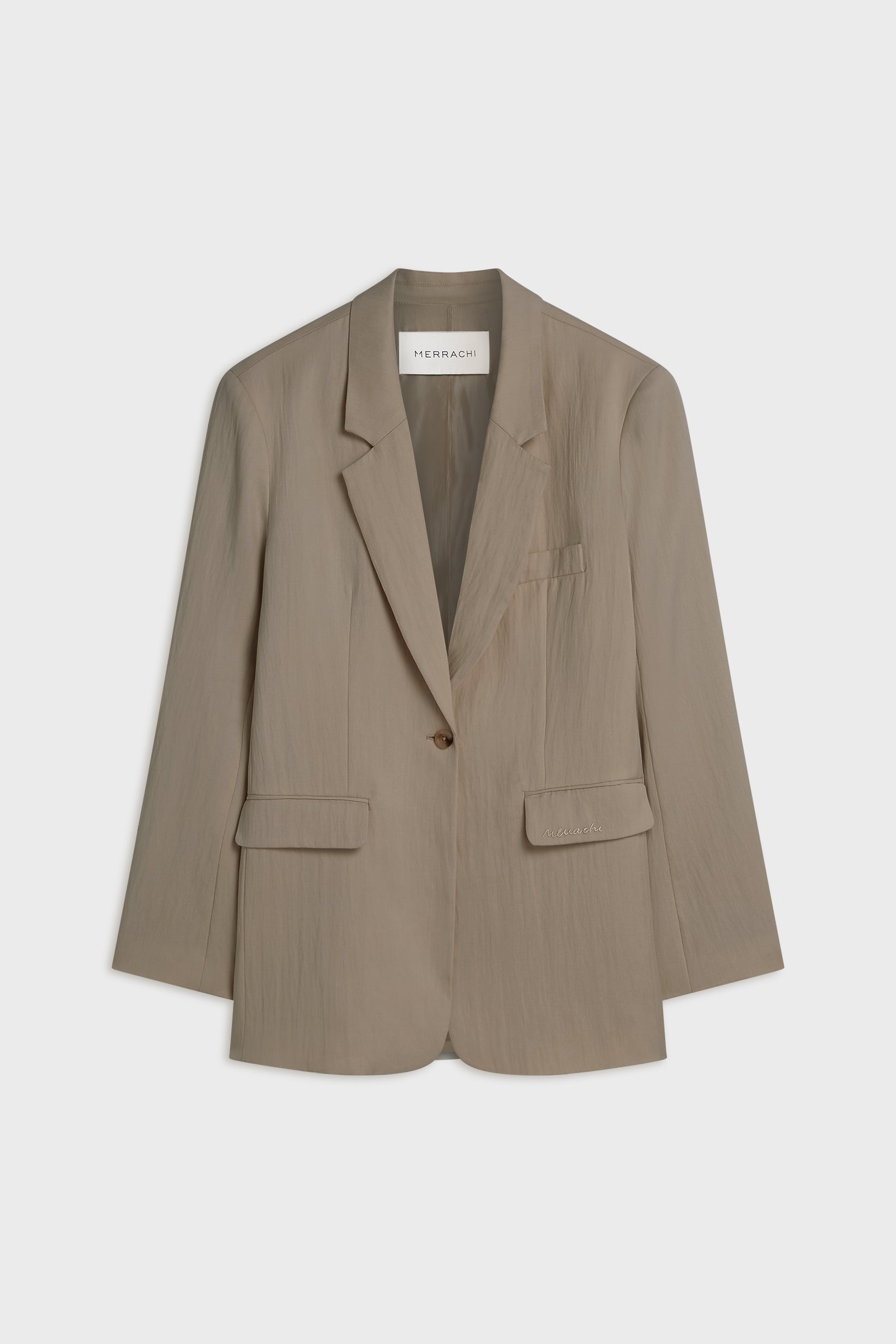 Blazer coupe carrée | Taupe