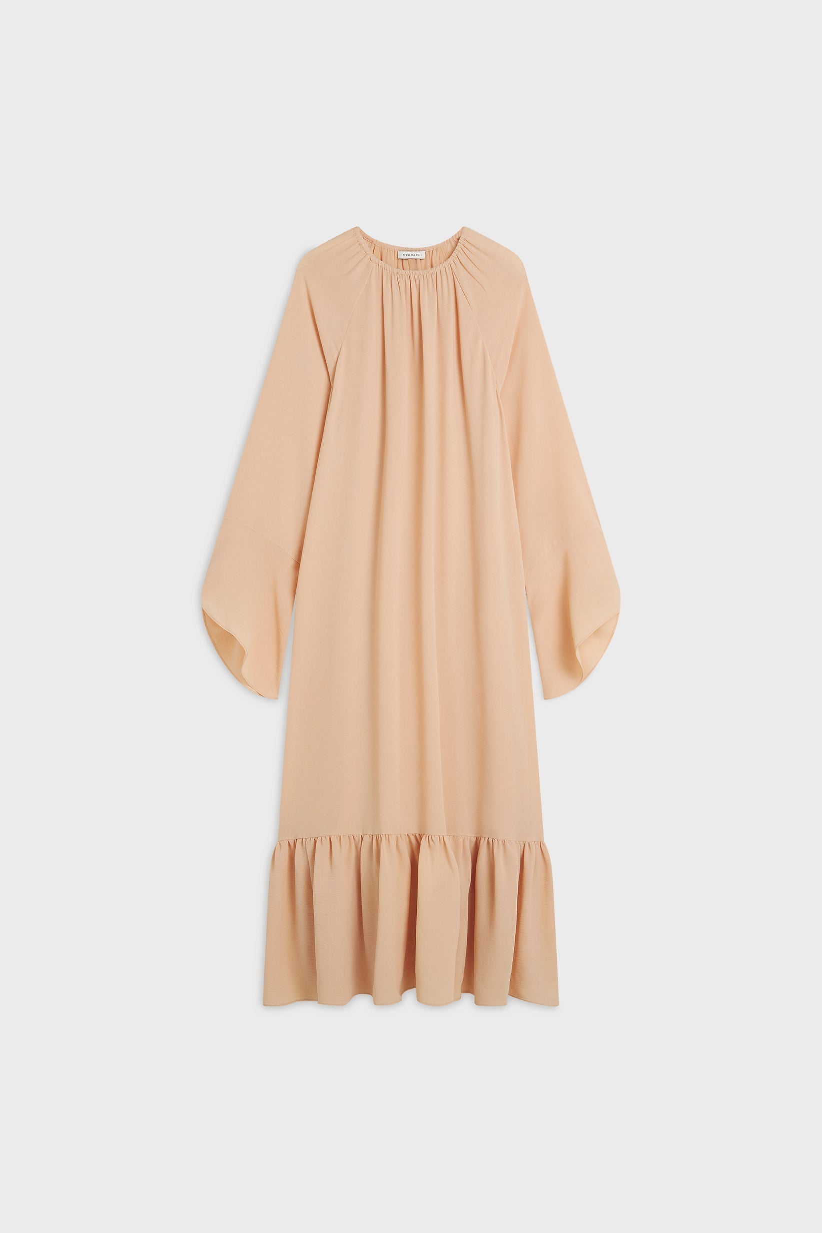 Robe en crêpe | Rose beige