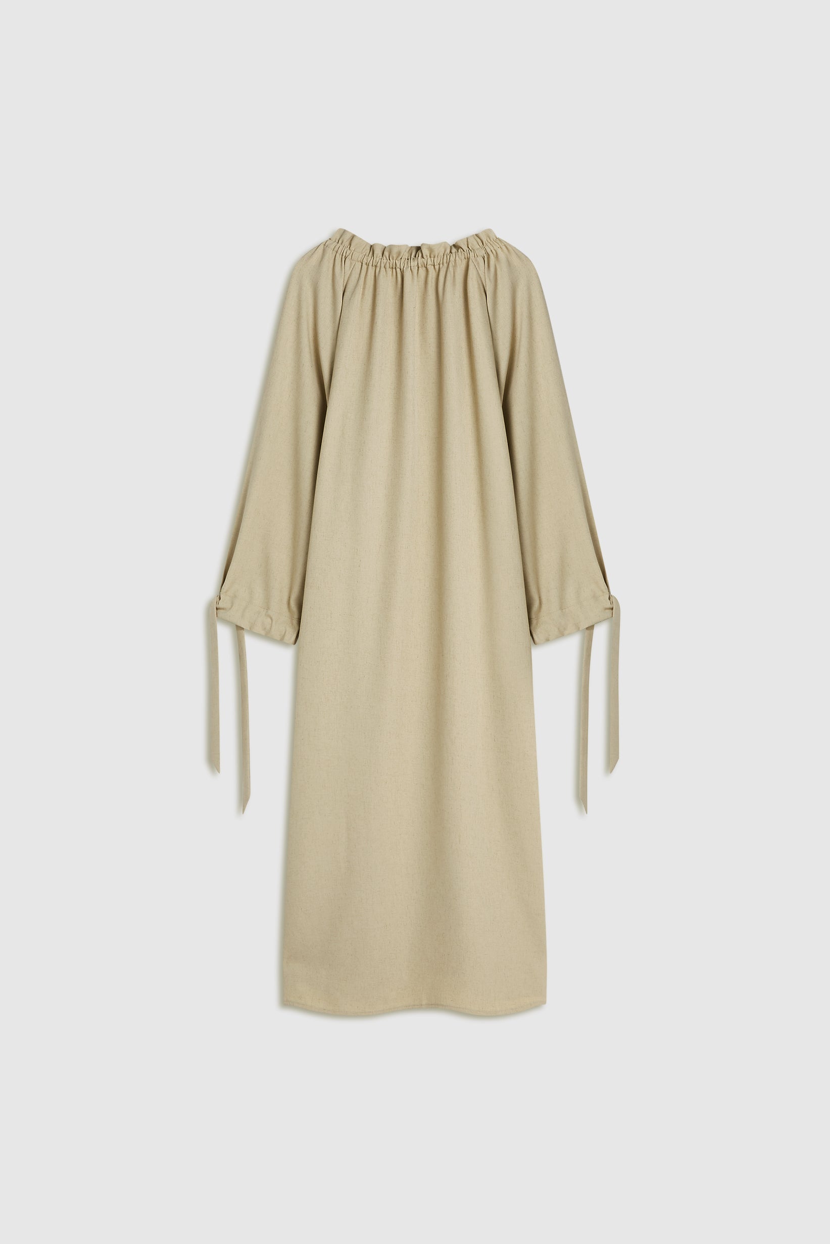 Robe à col froncé | Kaki Chaud