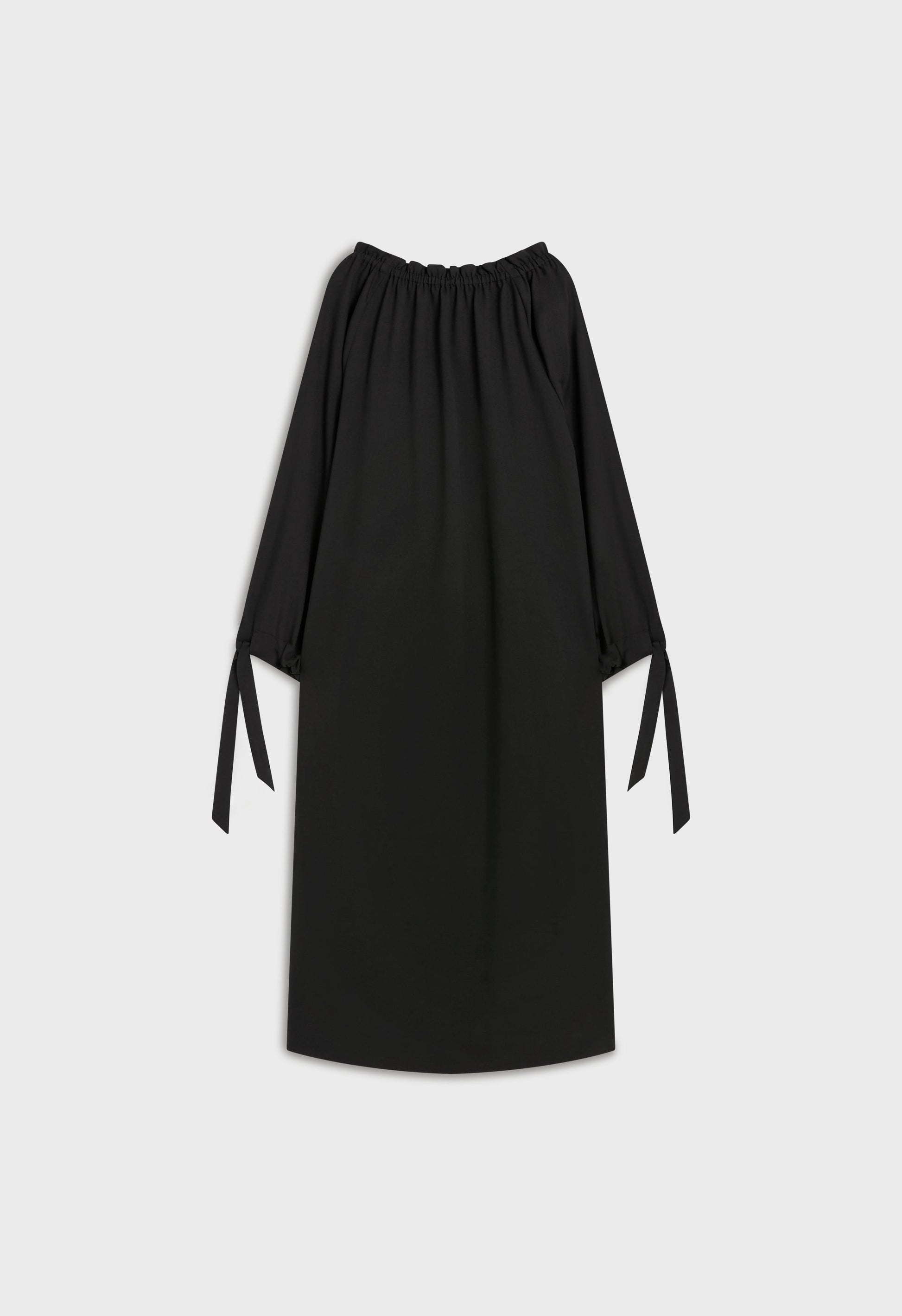 Robe à col froncé | Noir