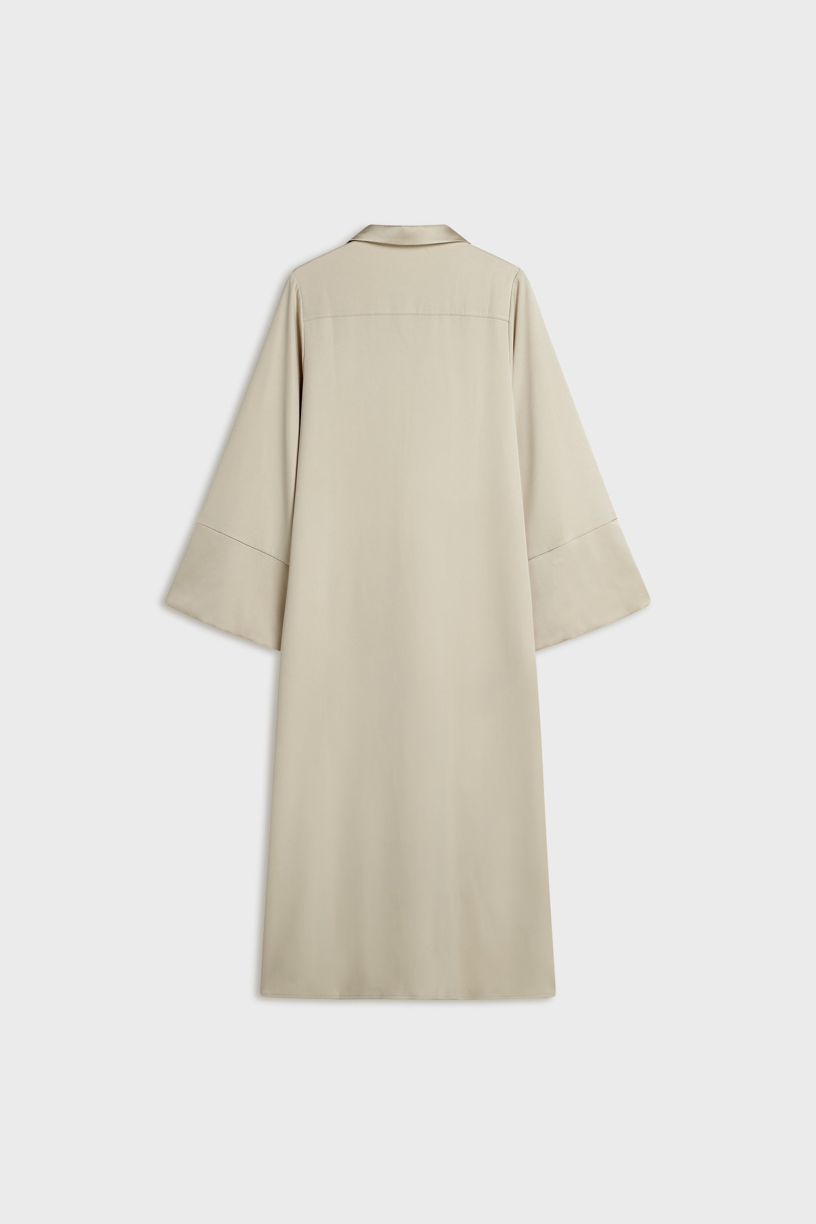 Robe caftan courte | Gris mousse