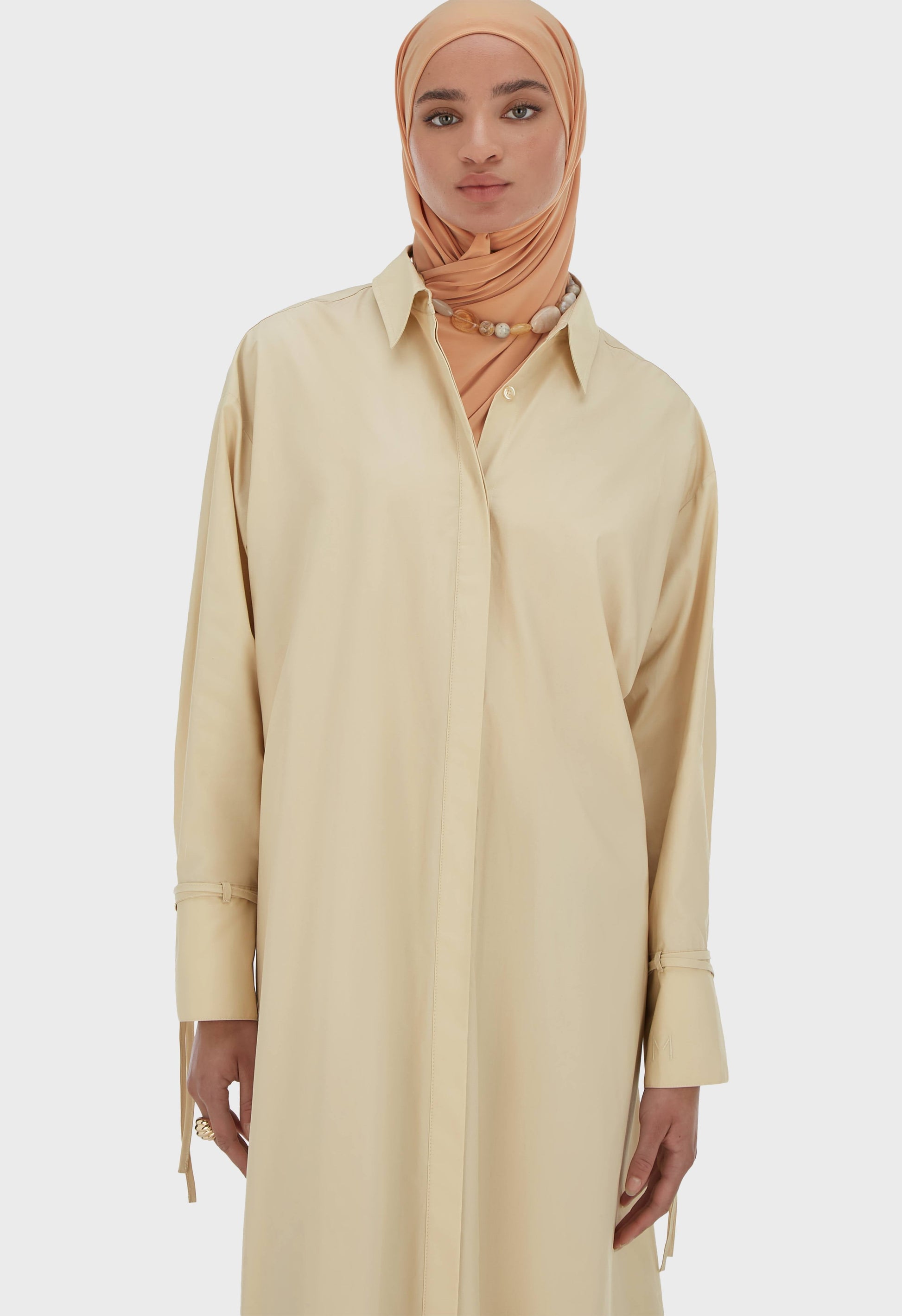 Robe en popeline | Riz brun