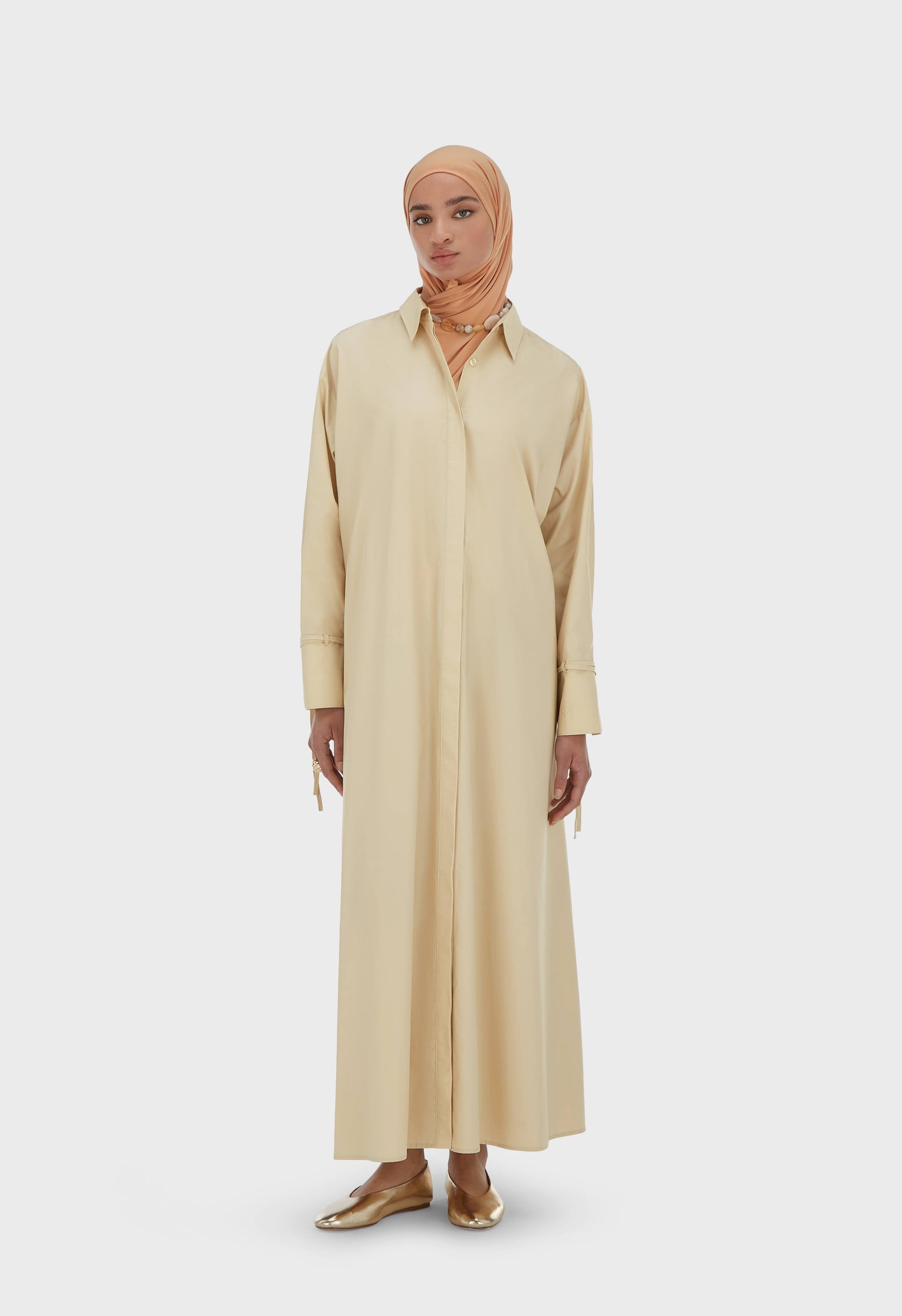 Robe en popeline | Riz brun