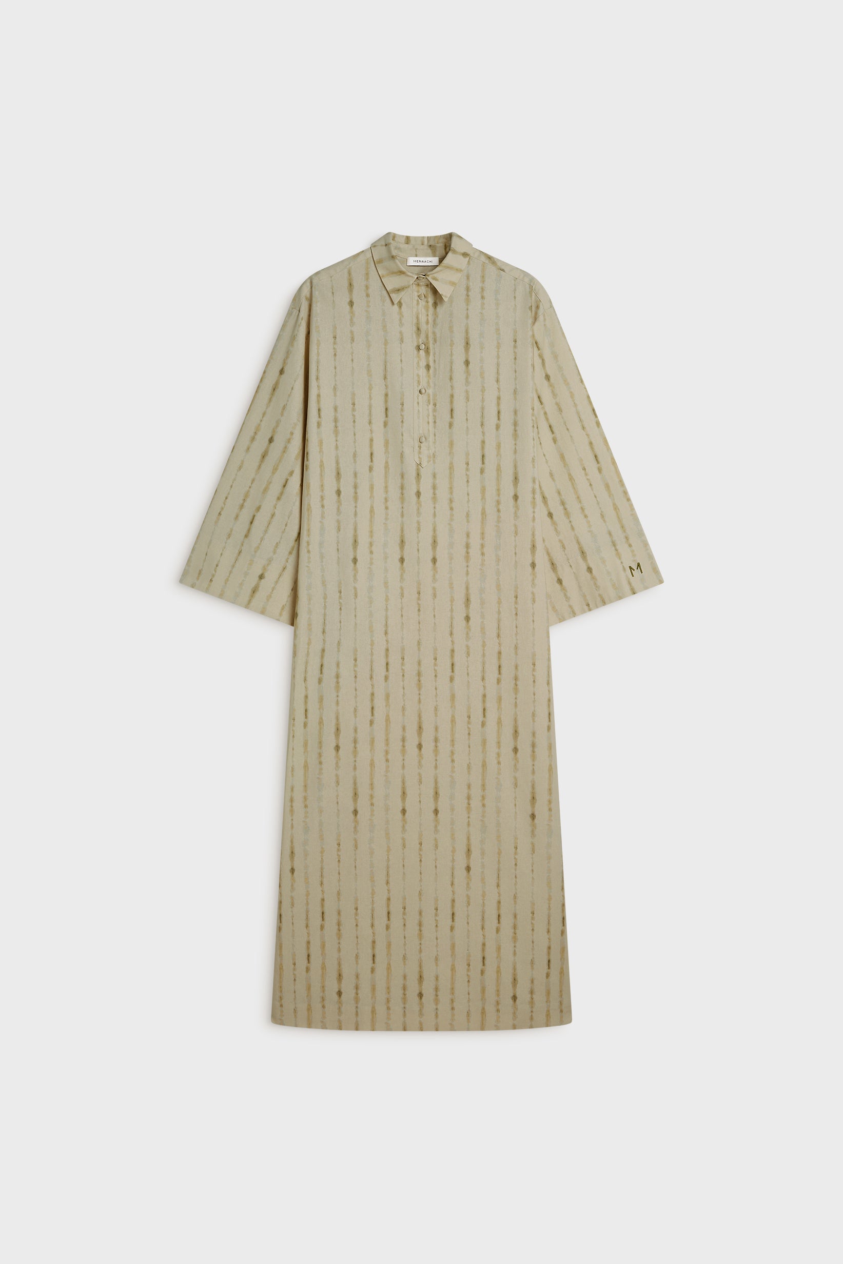 Robe caftan Shibori | Kaki doux