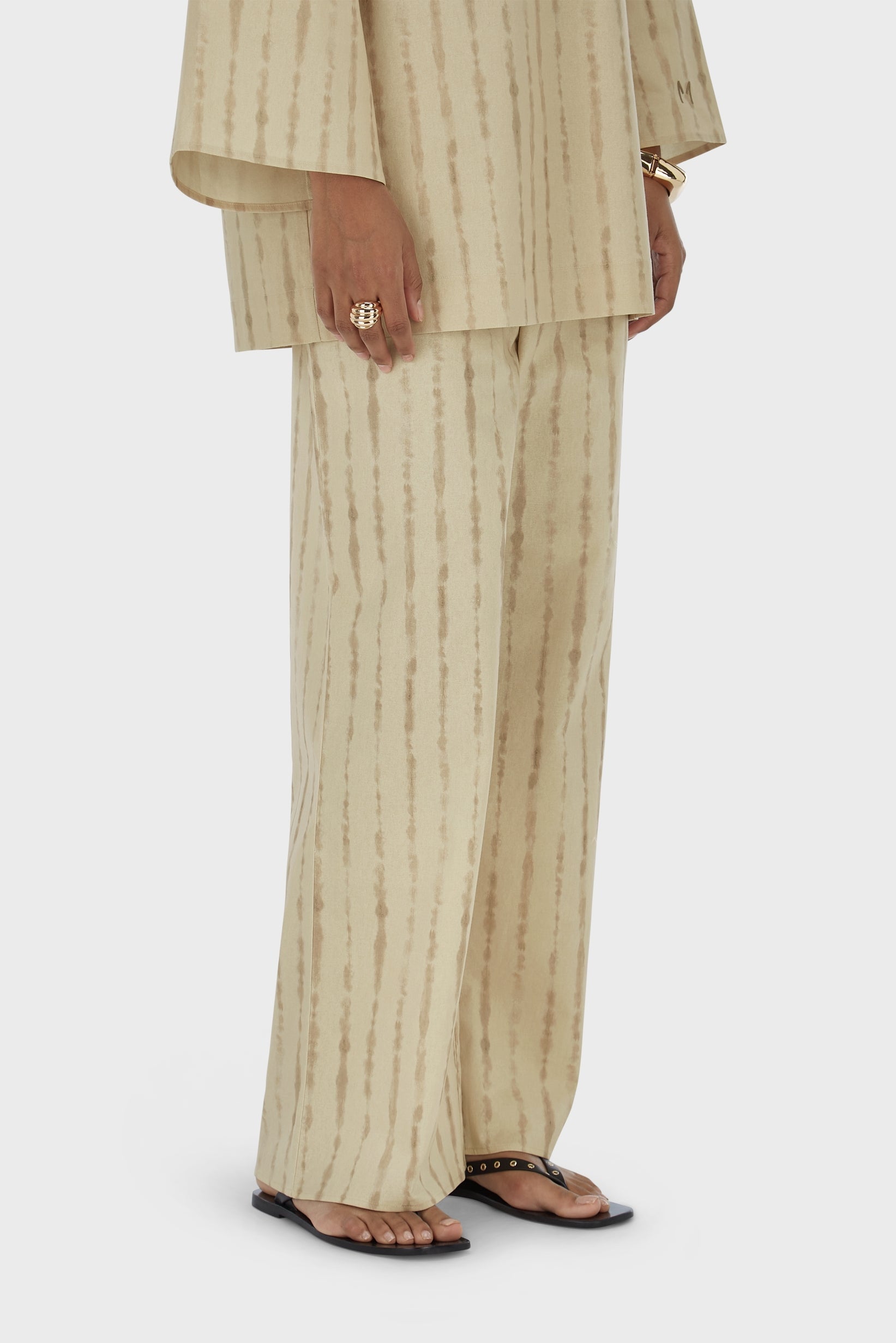 Pantalon Shibori | Riz brun