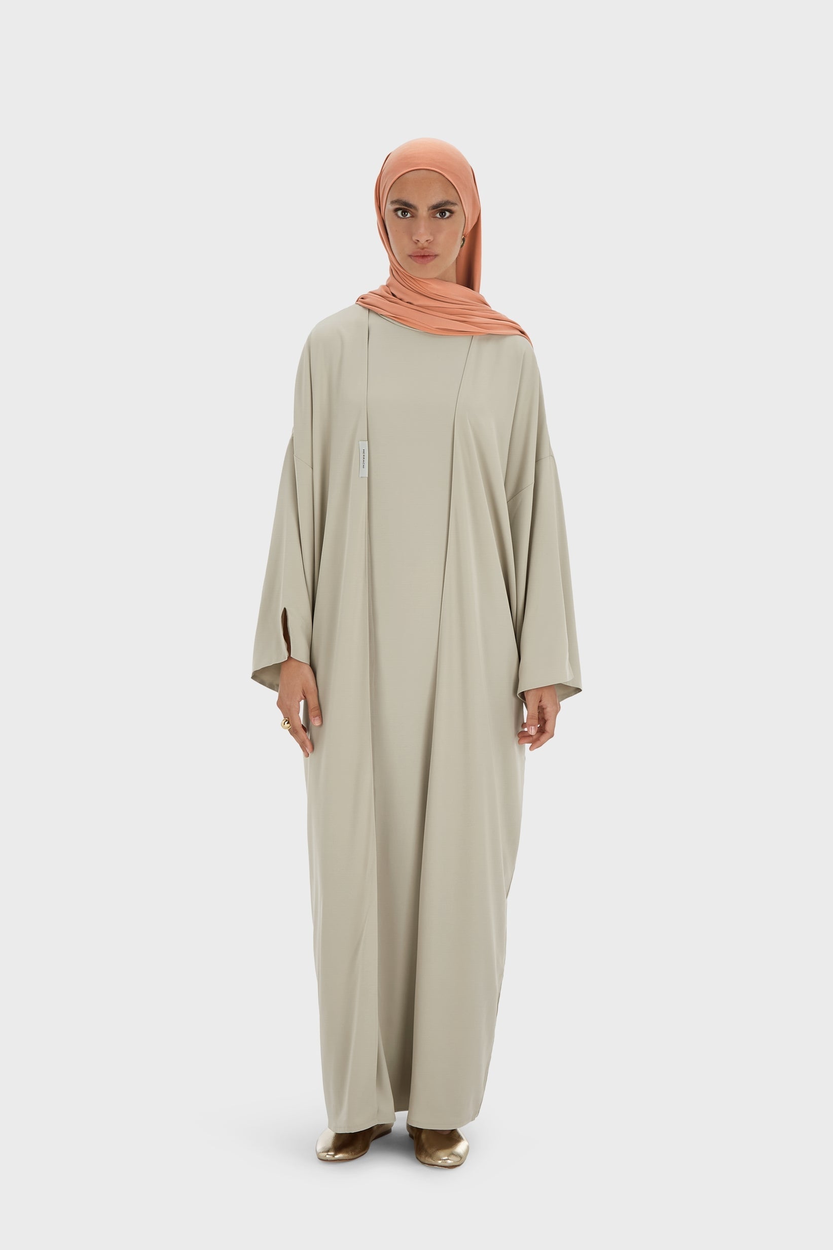 Robe Tissée Sans Manches Regular | Gris mousse