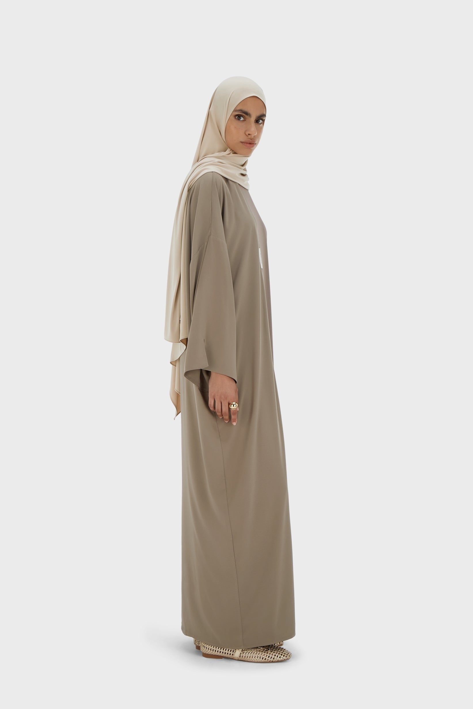 Robe Tissée Sans Manches Regular | Taupe
