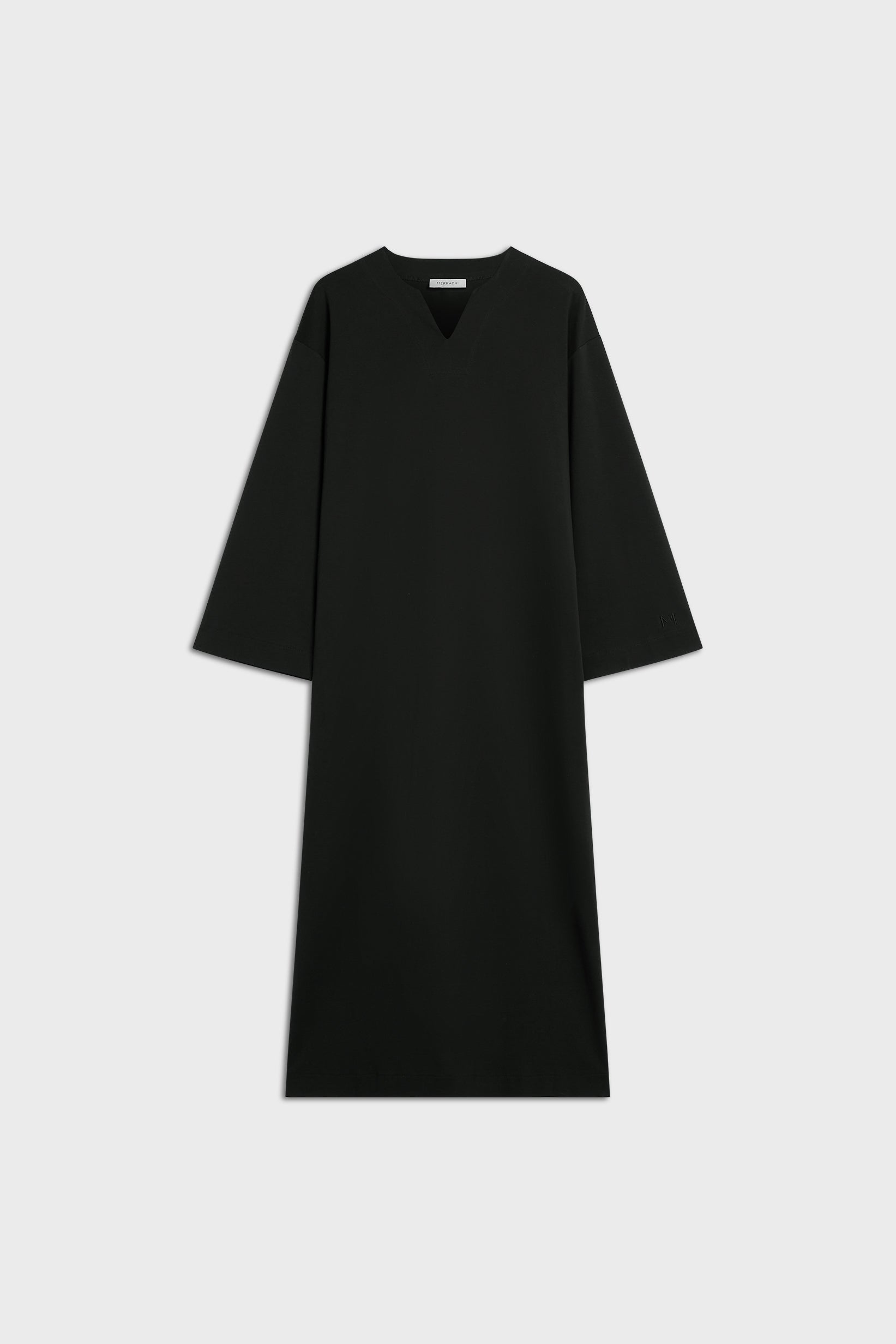 Robe caftan en jersey d’été | Noir