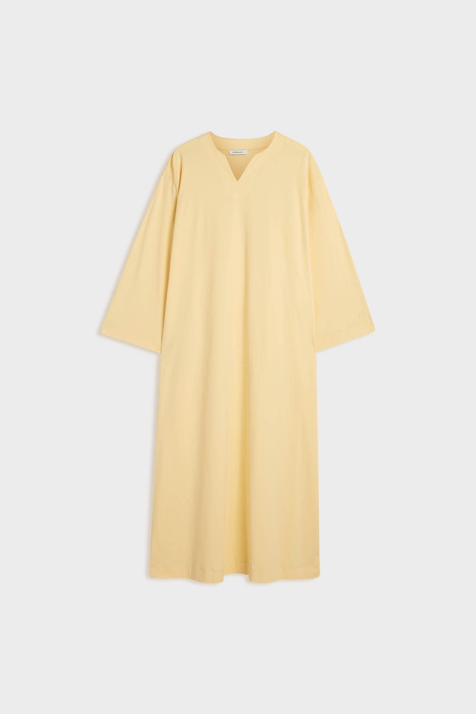 Robe caftan en jersey d’été | Jaune coucher de soleil