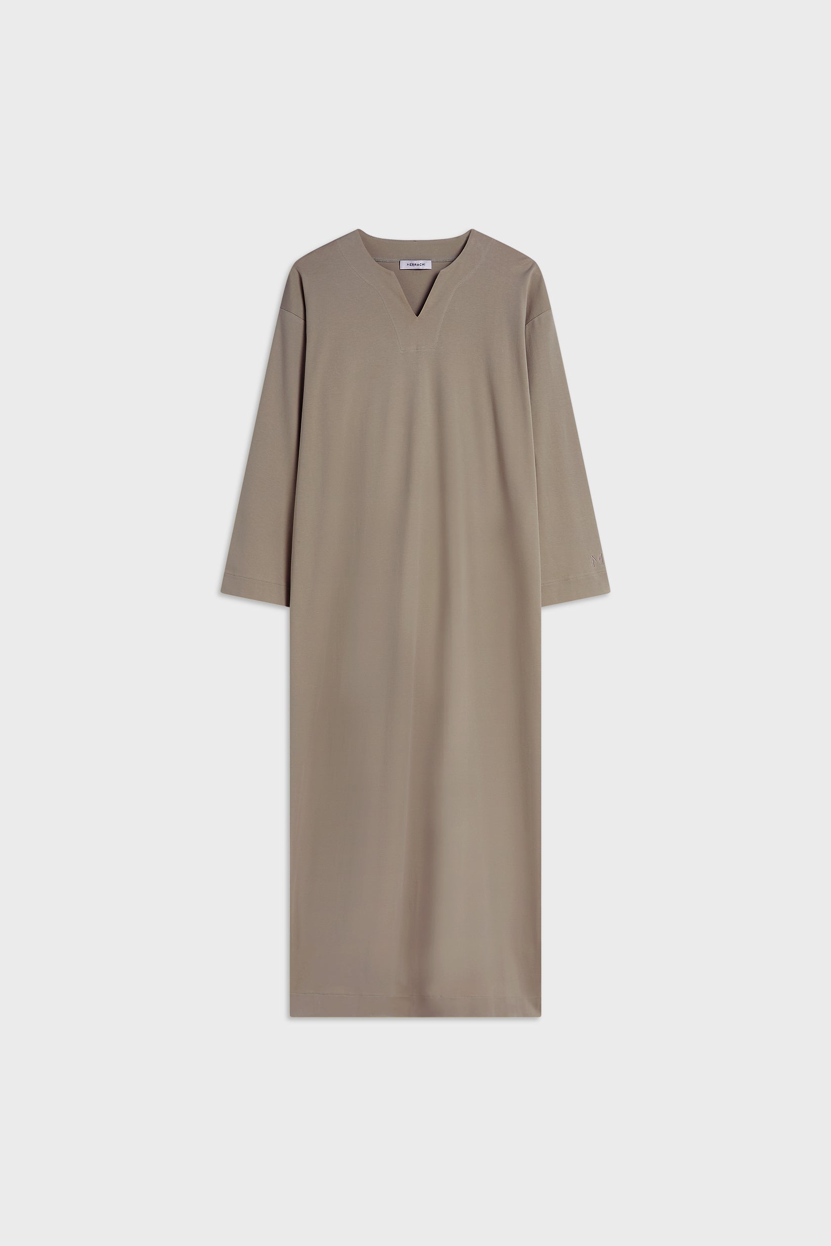 Robe caftan en jersey d’été | Taupe