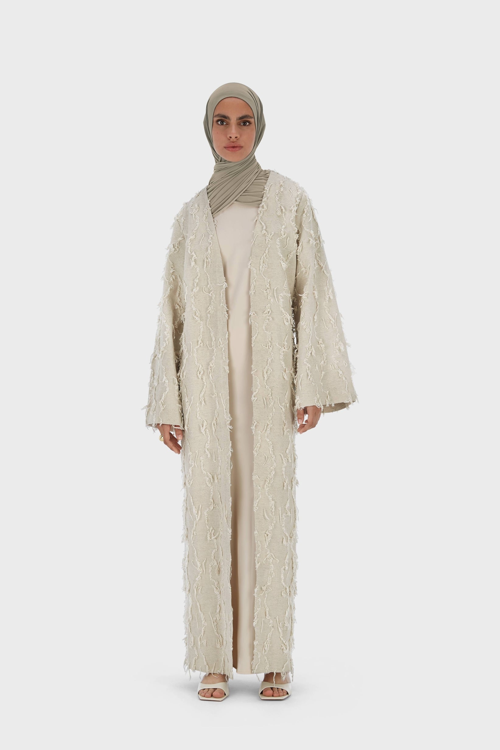 Été Fil Coup�� Abaya | Naturel