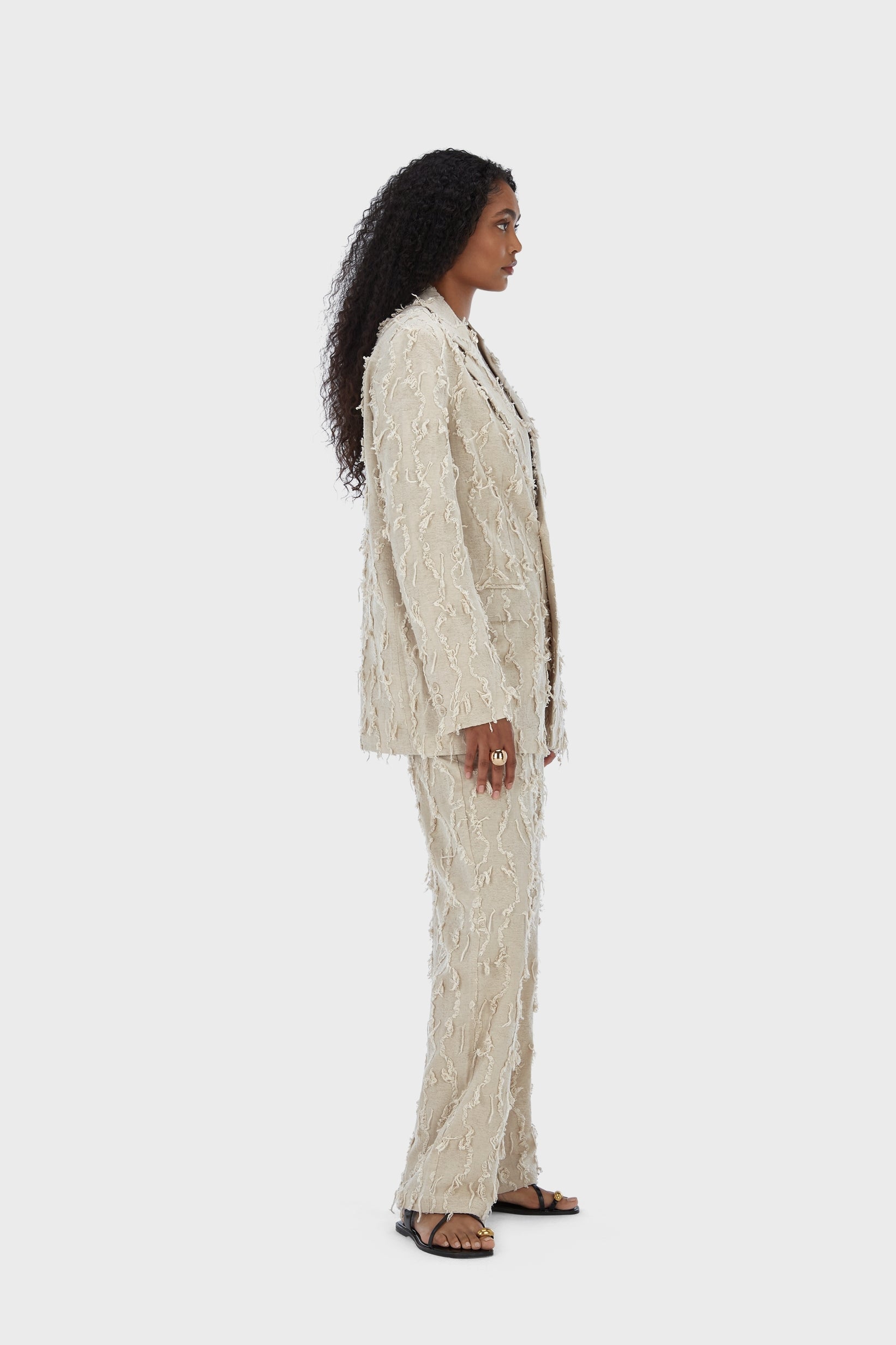 Blazer en fil coupé d'été | Naturel