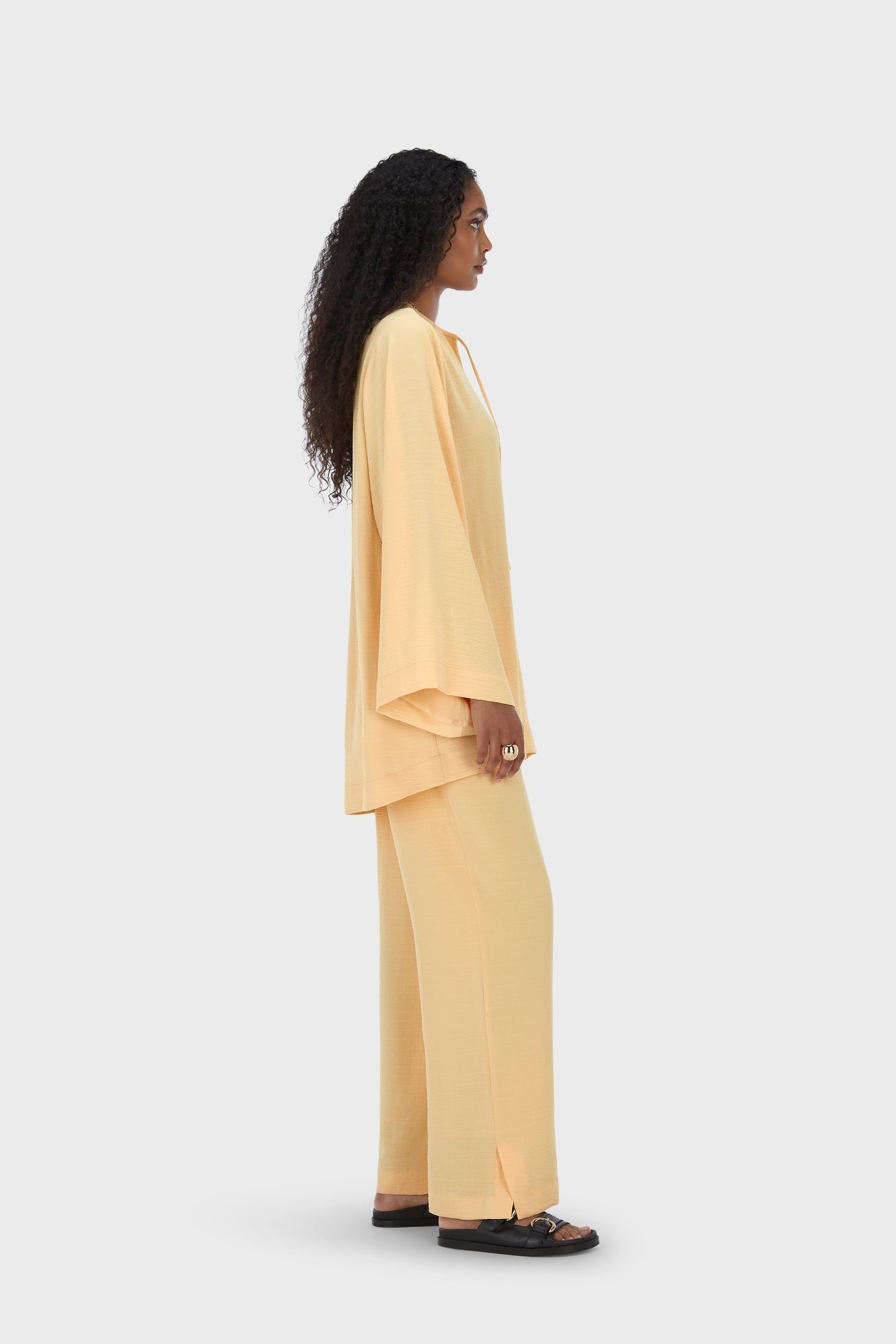 Pantalon à rayures d’été | Jaune coucher de soleil