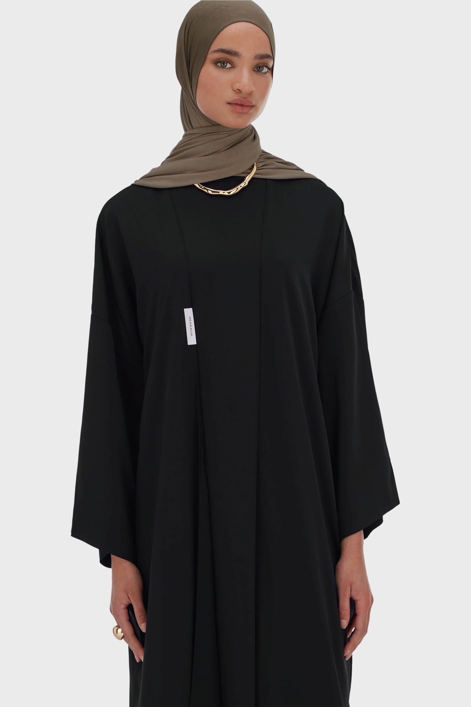 Abaya tissée régulière | Noir
