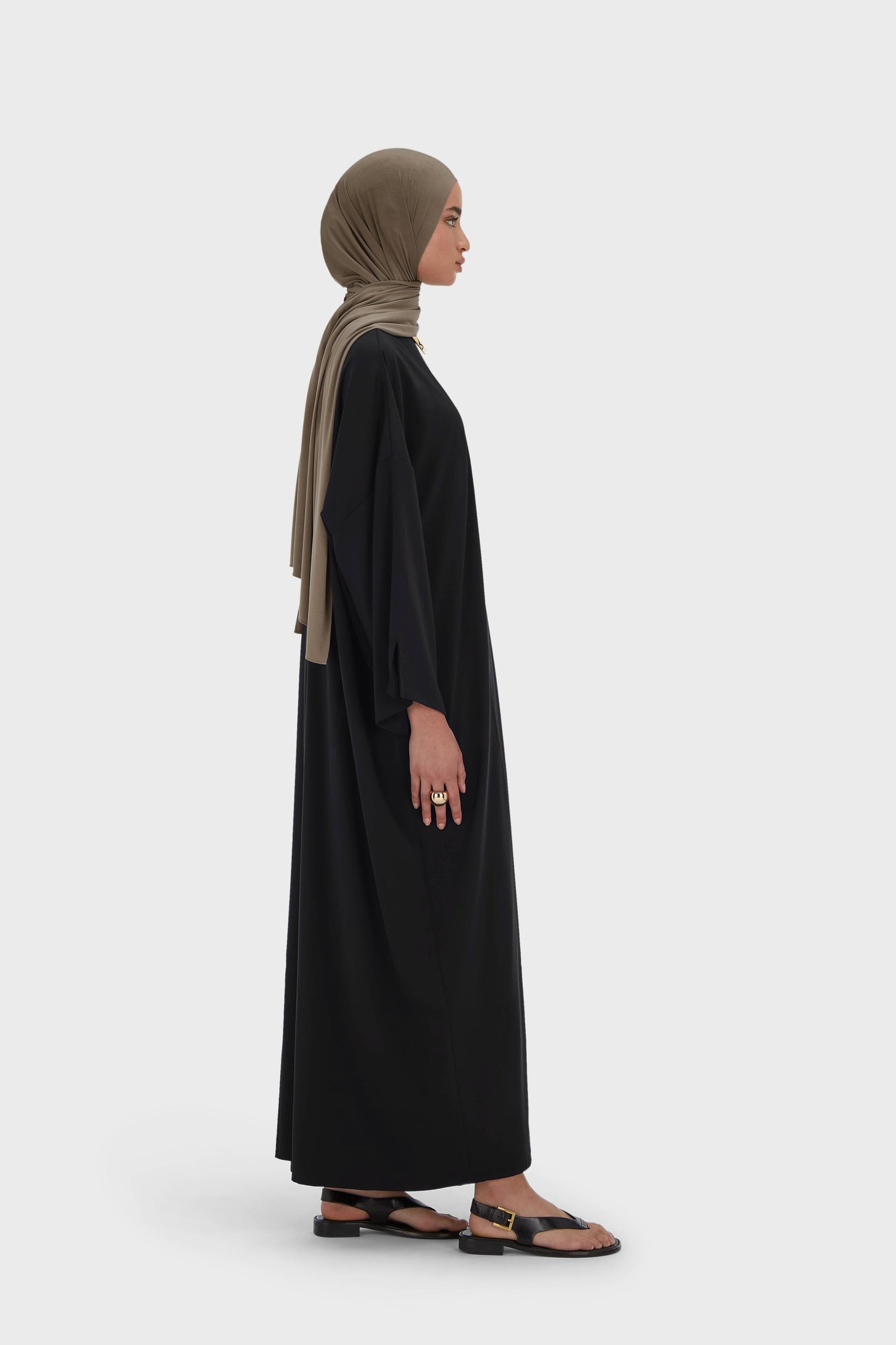 Abaya tissée régulière | Noir