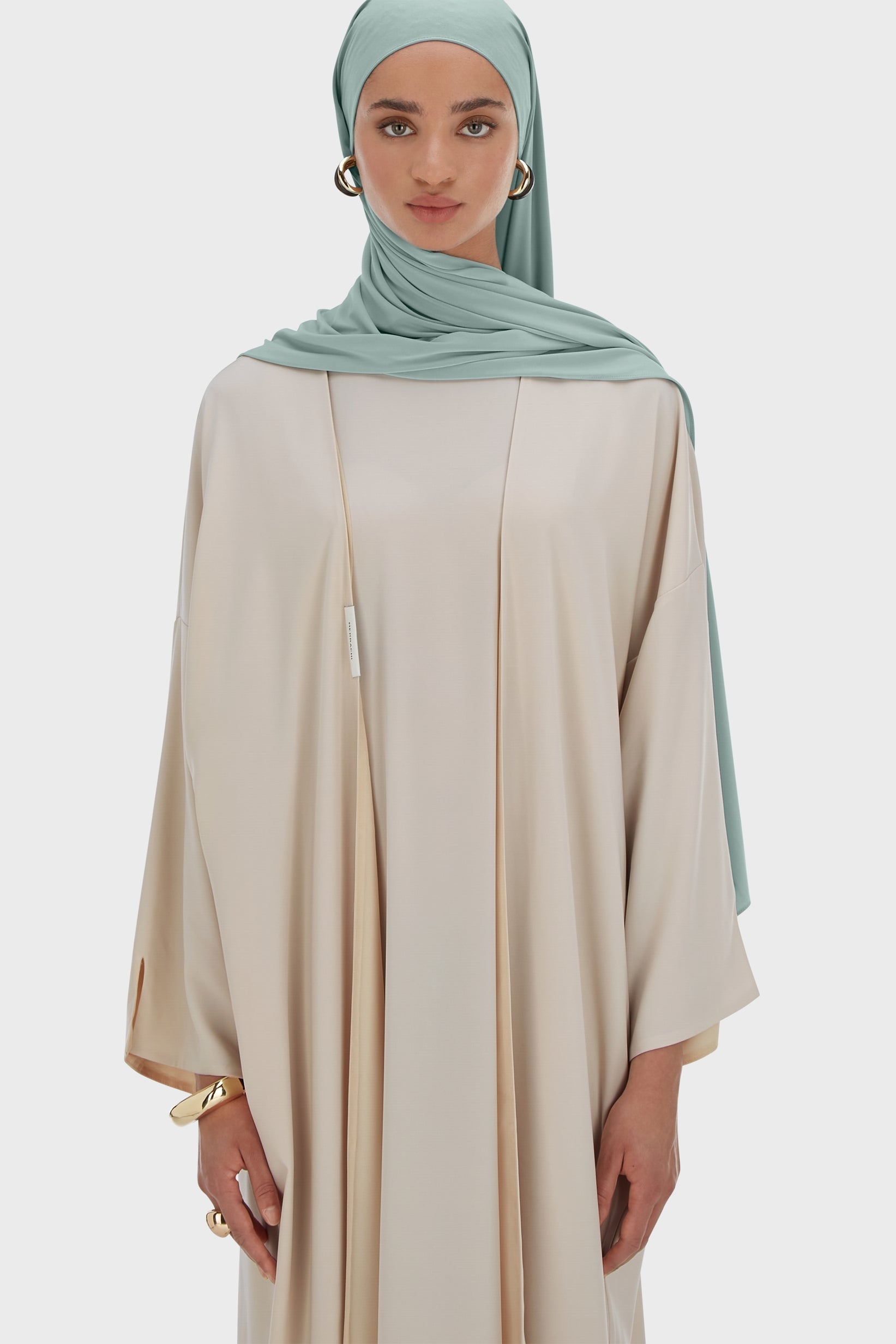 Abaya tissée régulière | Gris Lune