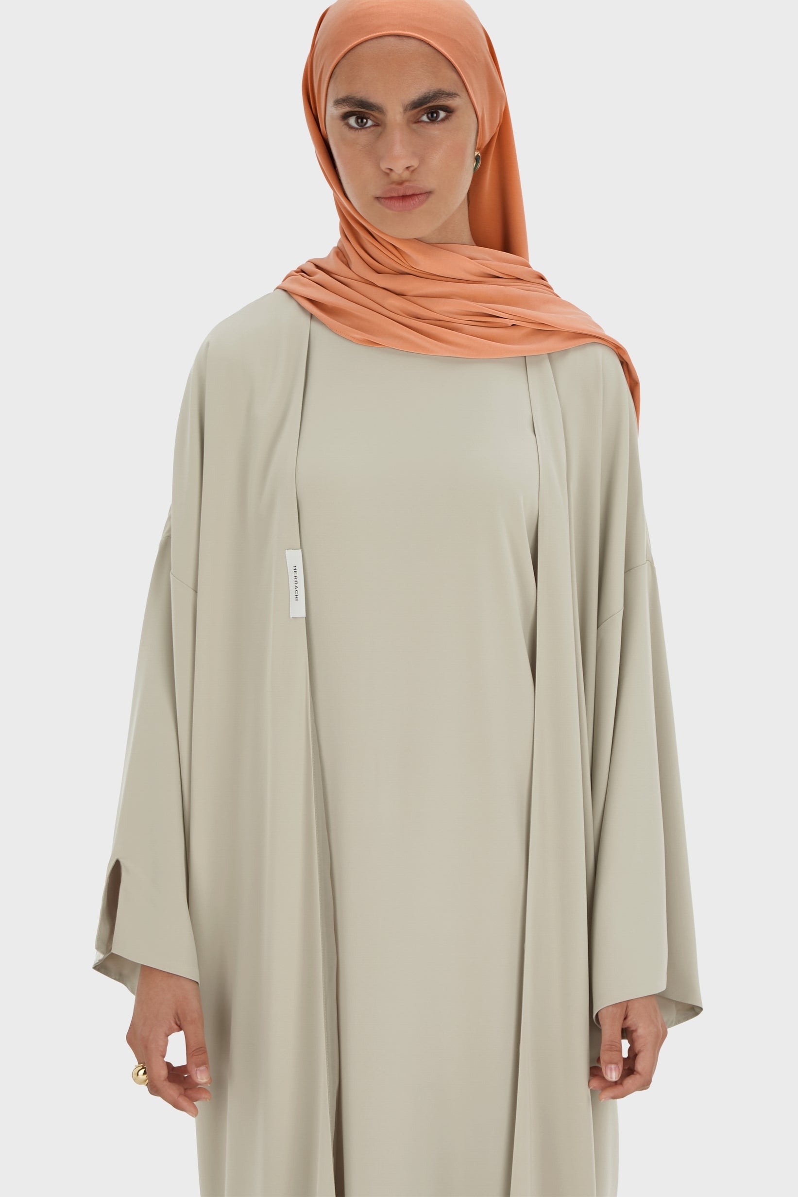 Short Abaya tissé | Gris mousse